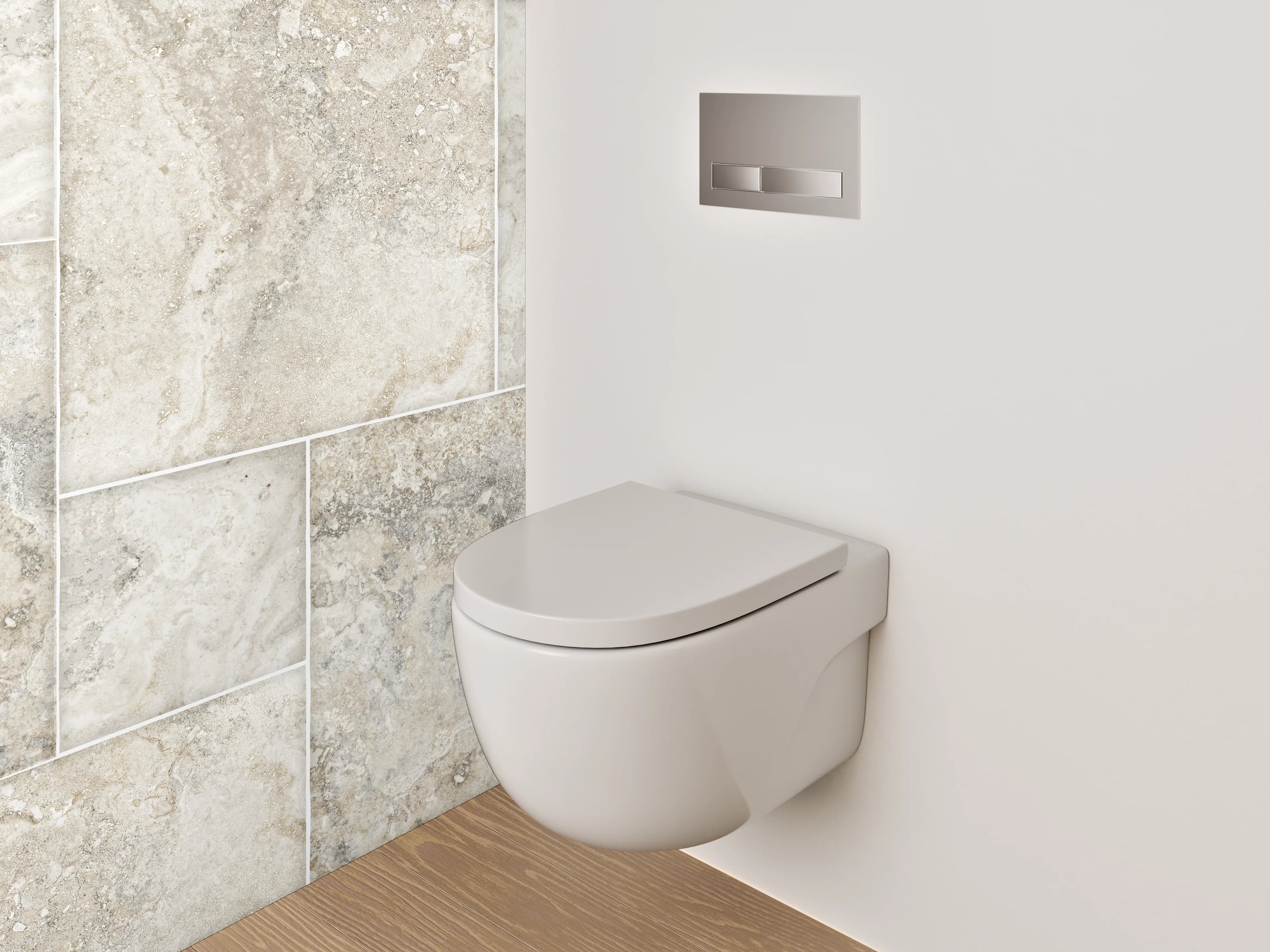 WC-Rückwand - Helle Marmoroptik Fliesenmuster