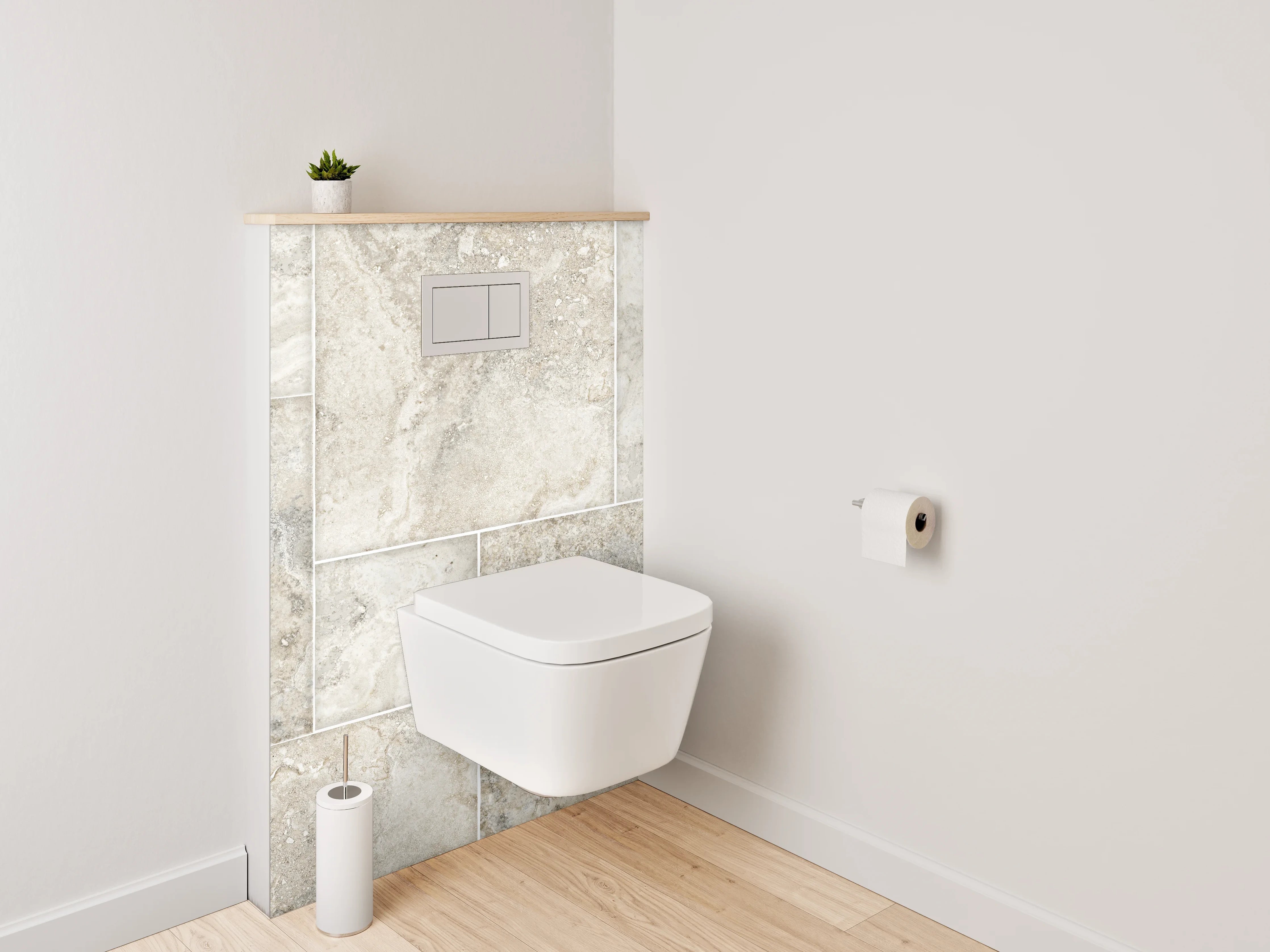 WC-Rückwand - Helle Marmoroptik Fliesenmuster