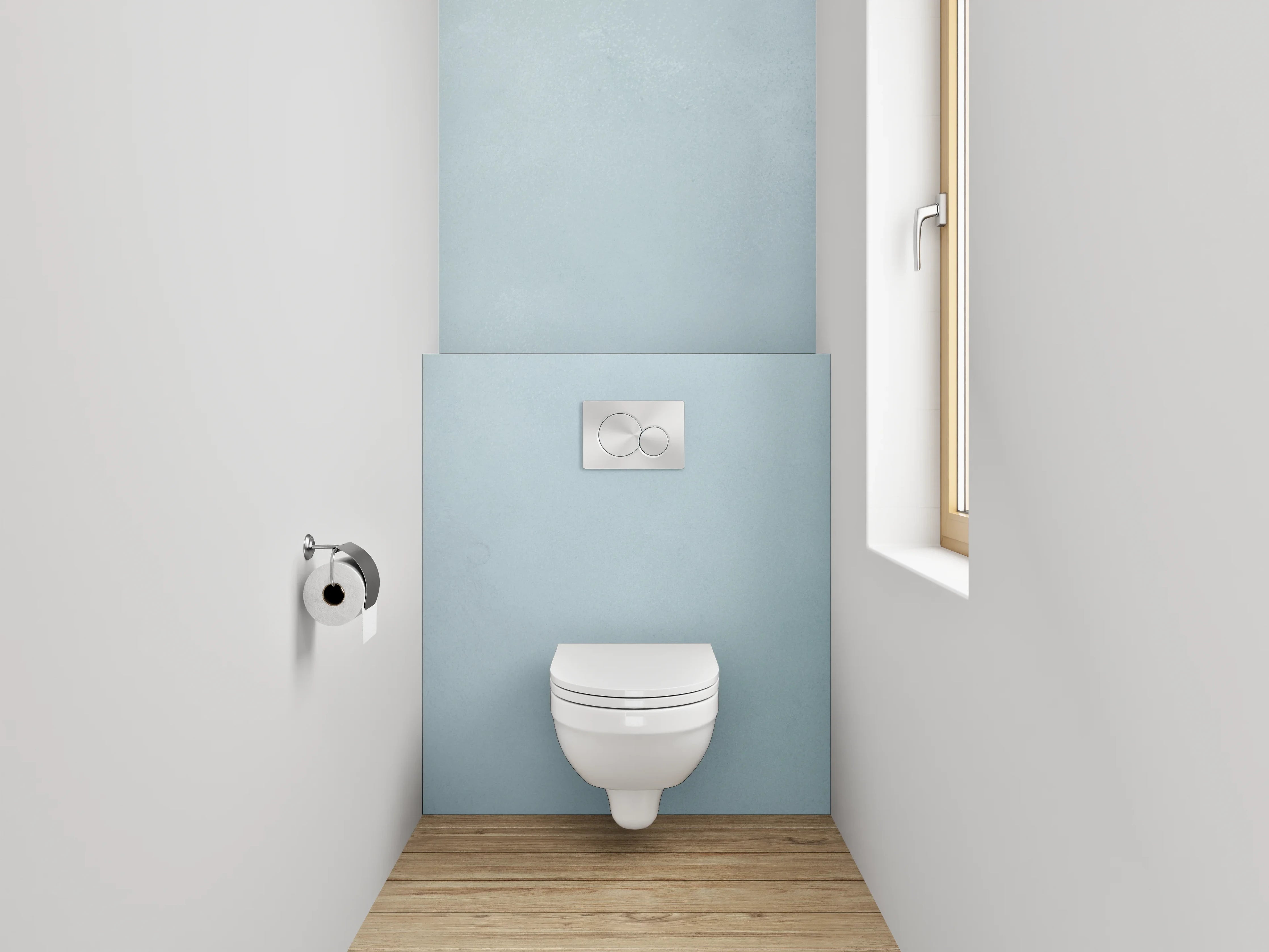 WC-Rückwand - Helle Marmoroptik in Weiß-Grau