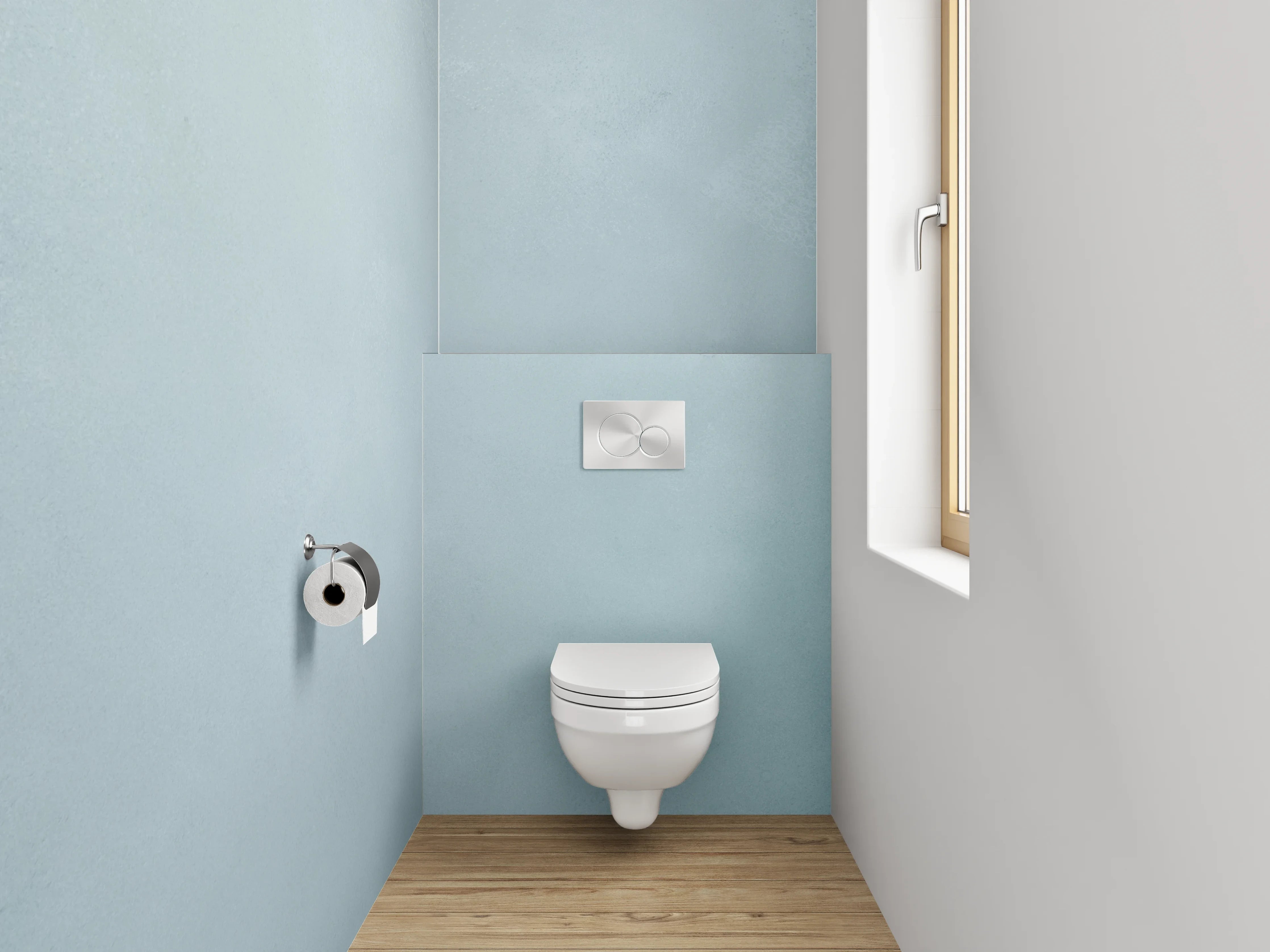 WC-Rückwand - Helle Marmoroptik in Weiß-Grau