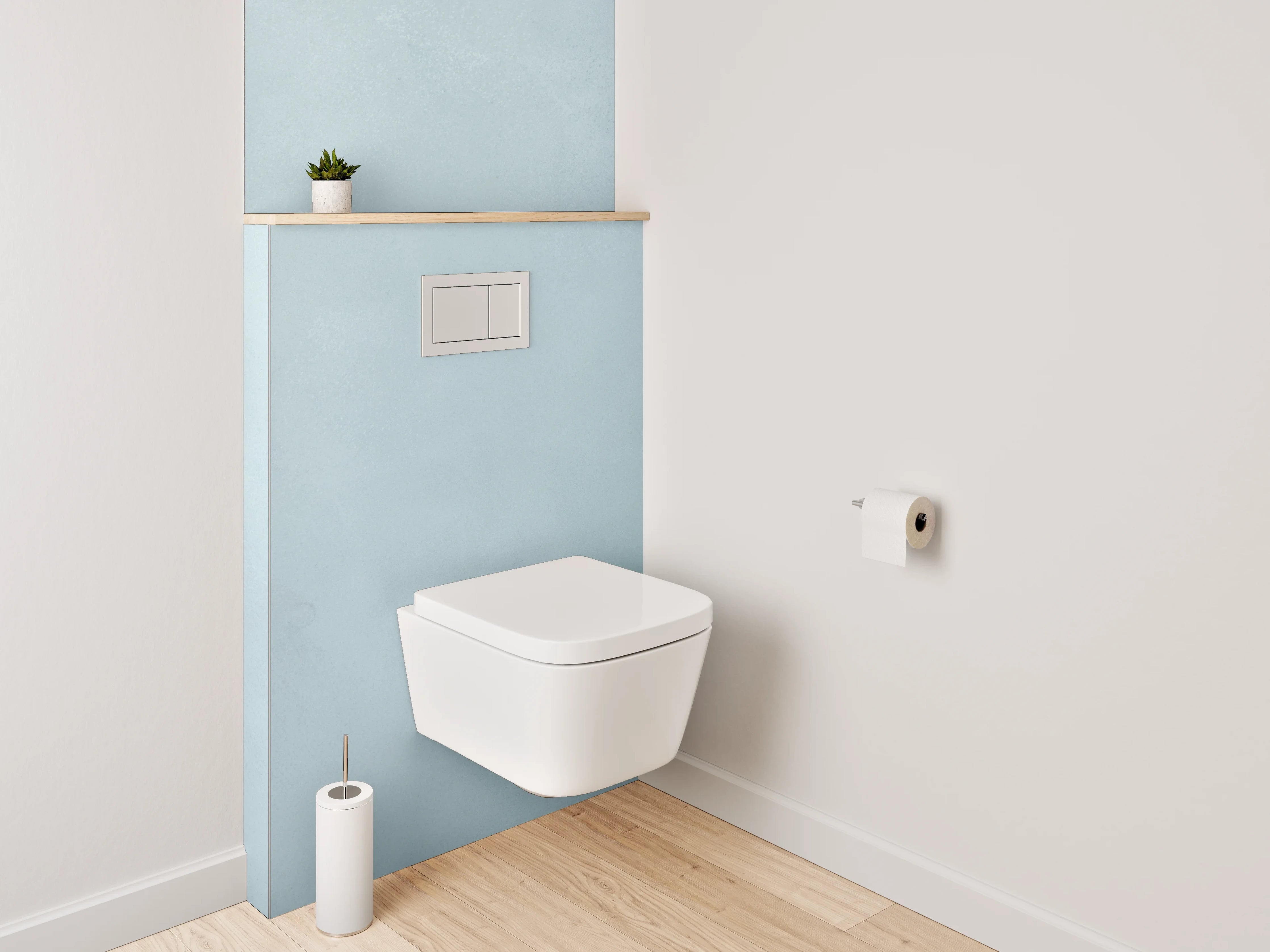 WC-Rückwand - Helle Marmoroptik in Weiß-Grau