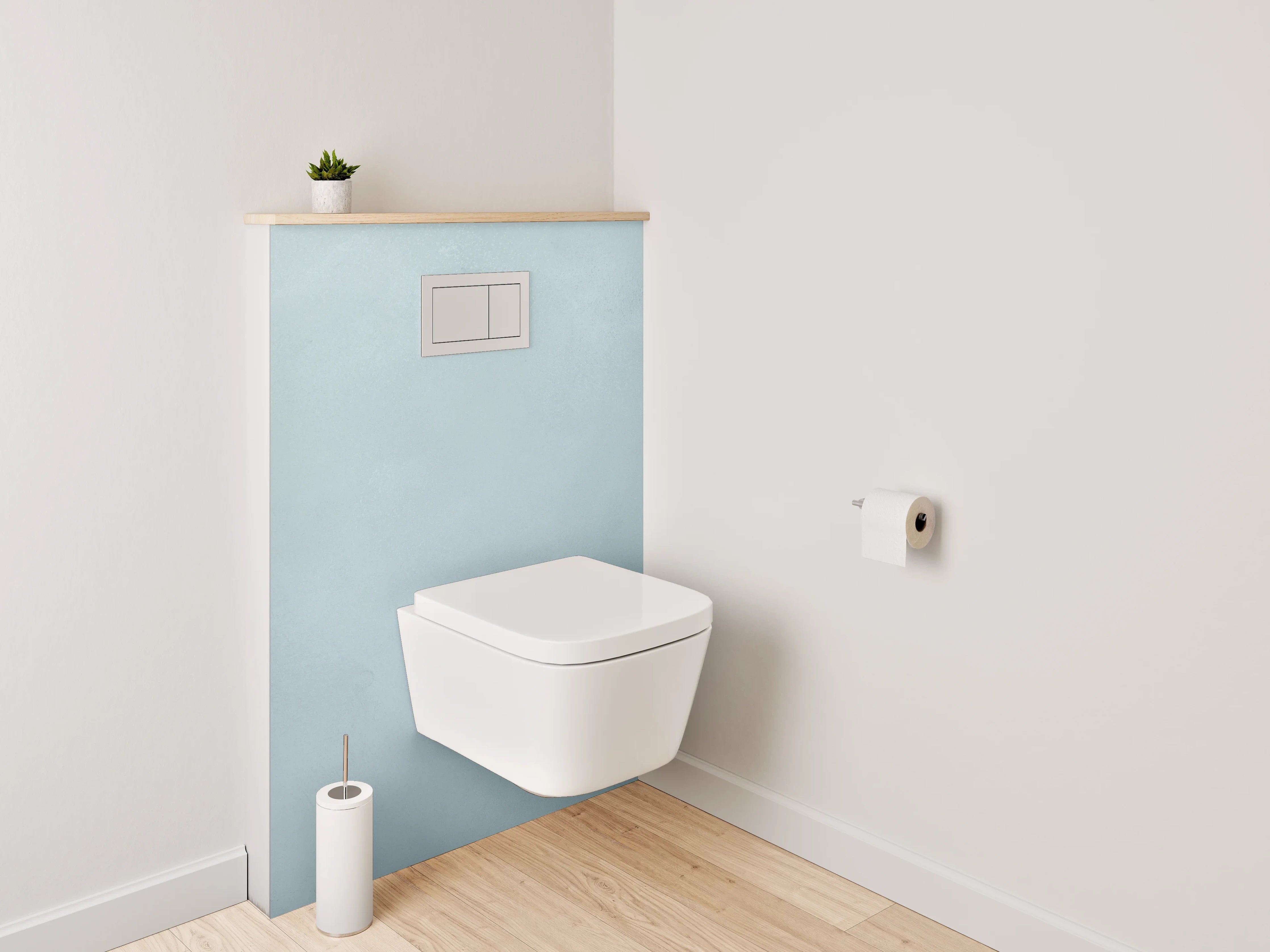 WC-Rückwand - Helle Marmoroptik in Weiß-Grau