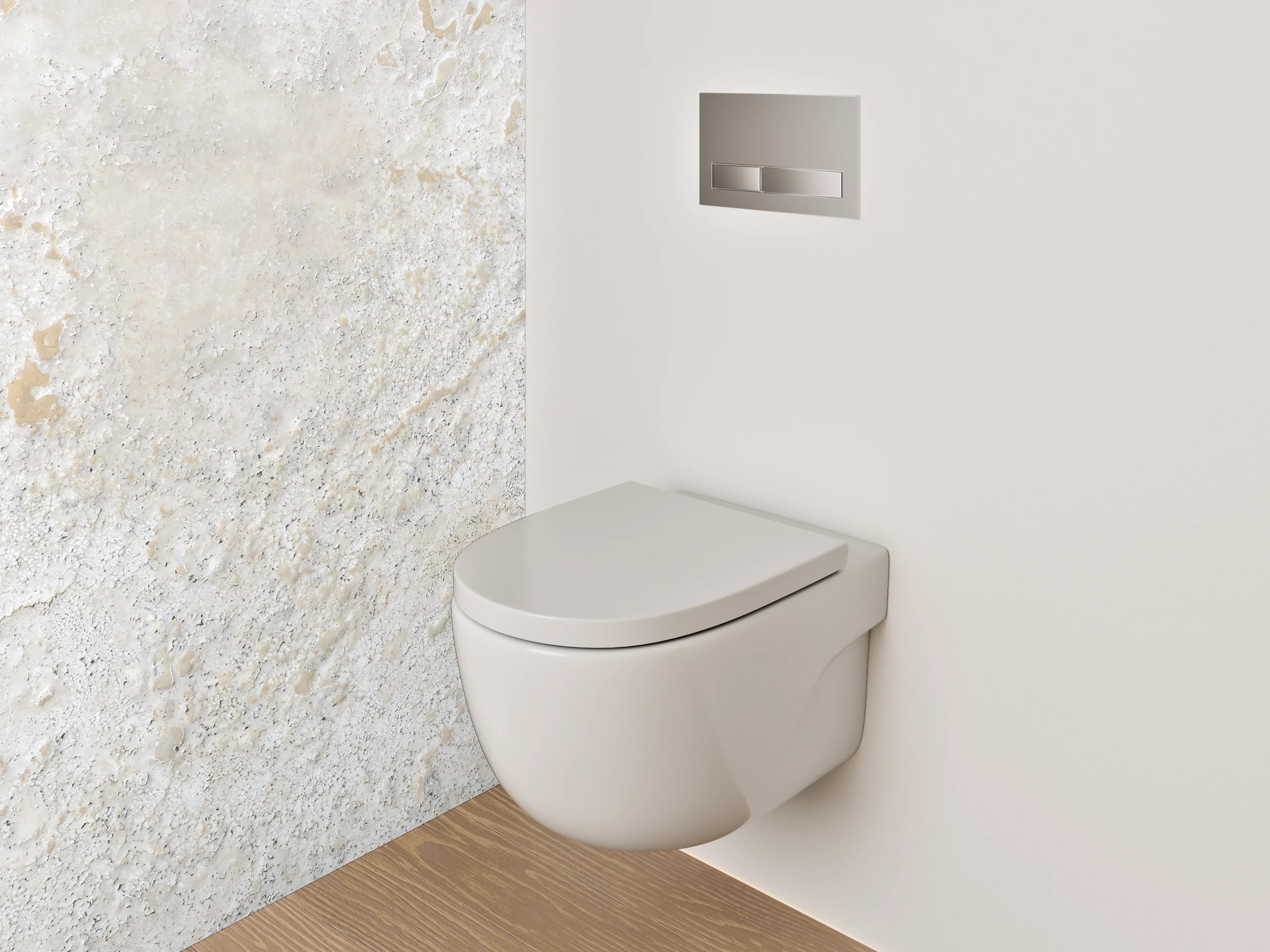 WC-Rückwand - Helle Wandstruktur in Weiß und Grau