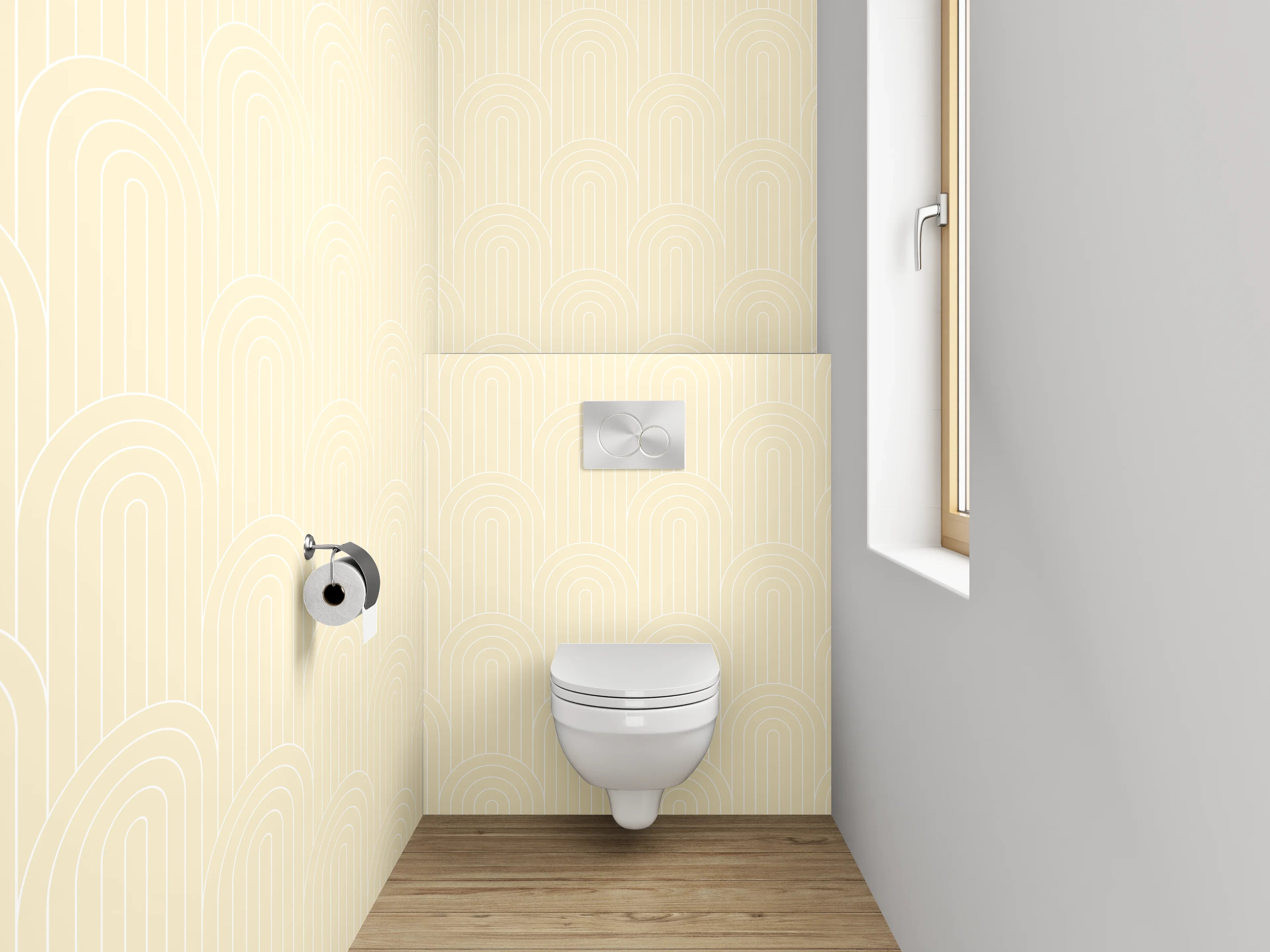 WC-Rückwand - Helle, kreative Wohnraumgestaltung