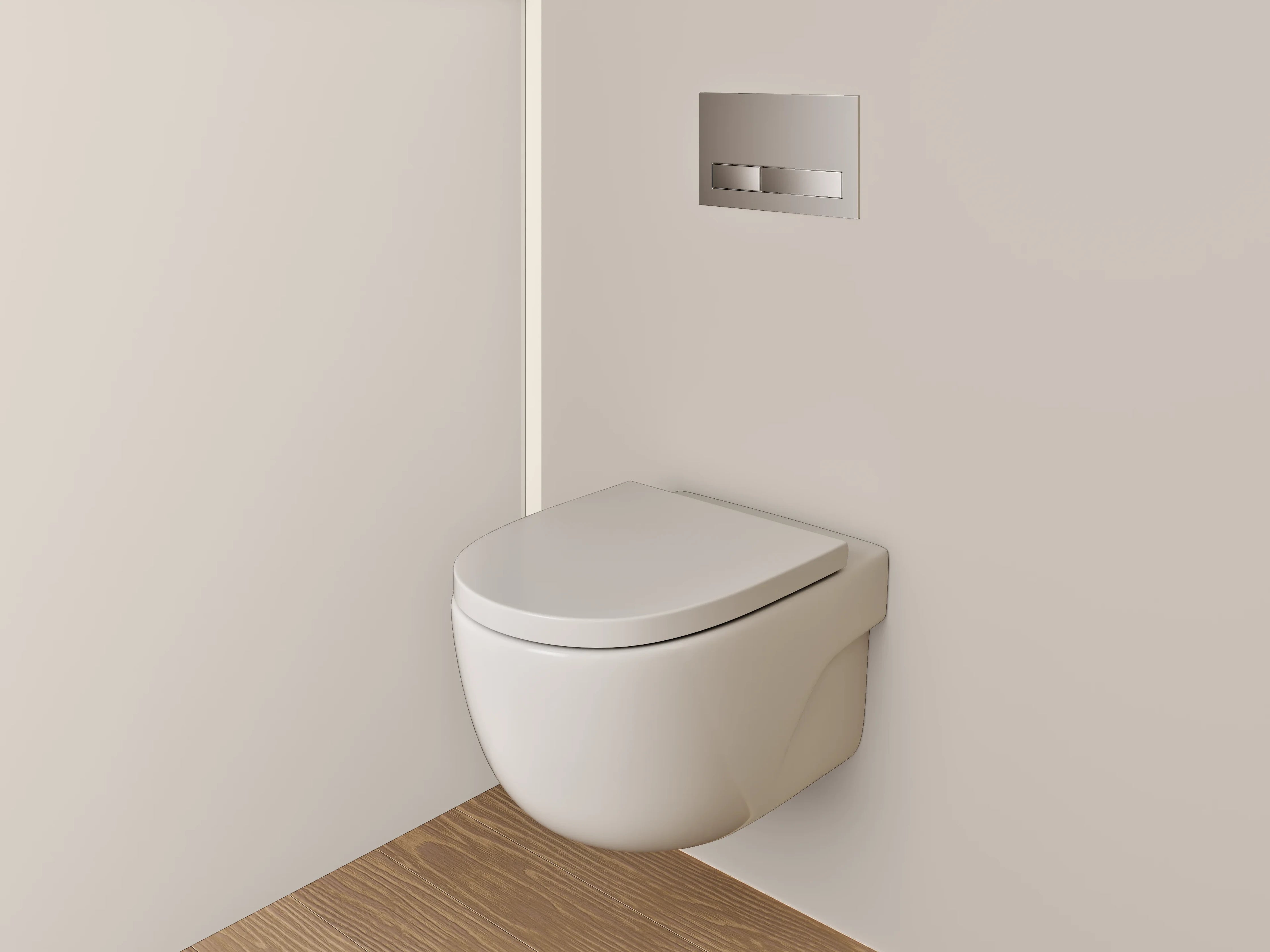 WC-Rückwand - Helle, neutrale Farbtöne in Beige und Grau