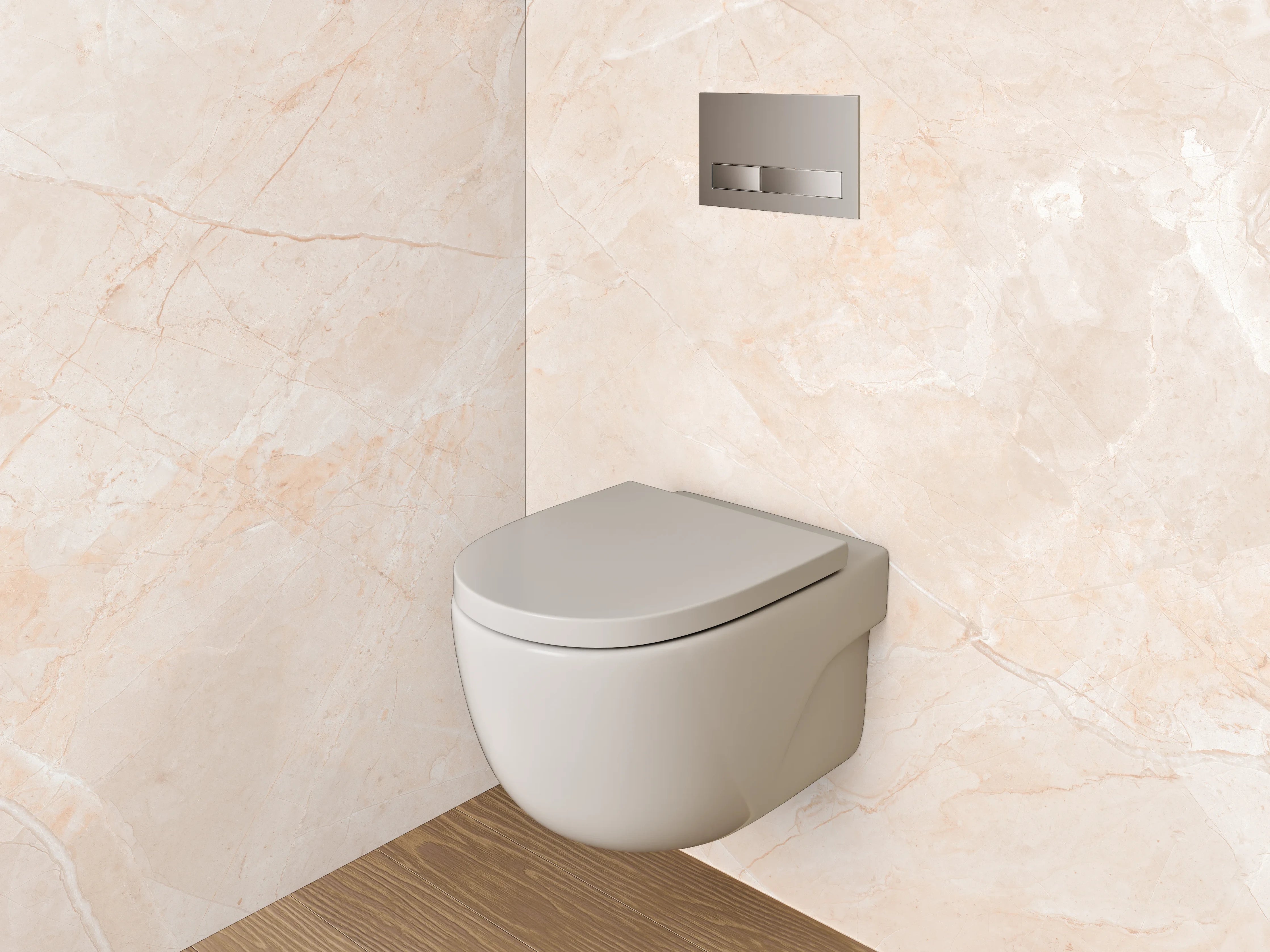 WC-Rückwand - Hellem Grau-Marmor mit zarter Maserung