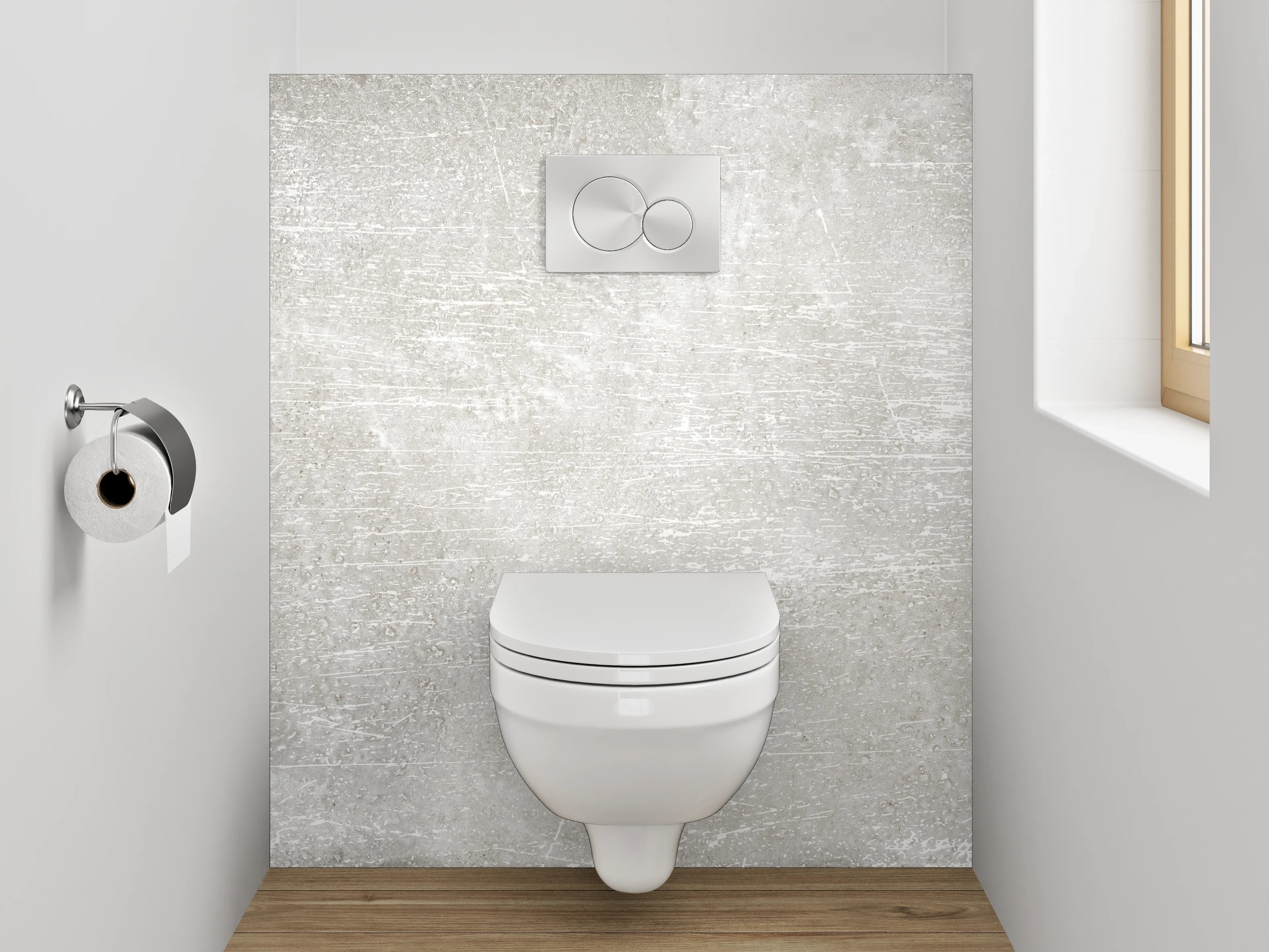 WC-Rückwand - Heller Marmor-Look Weiß-Grau