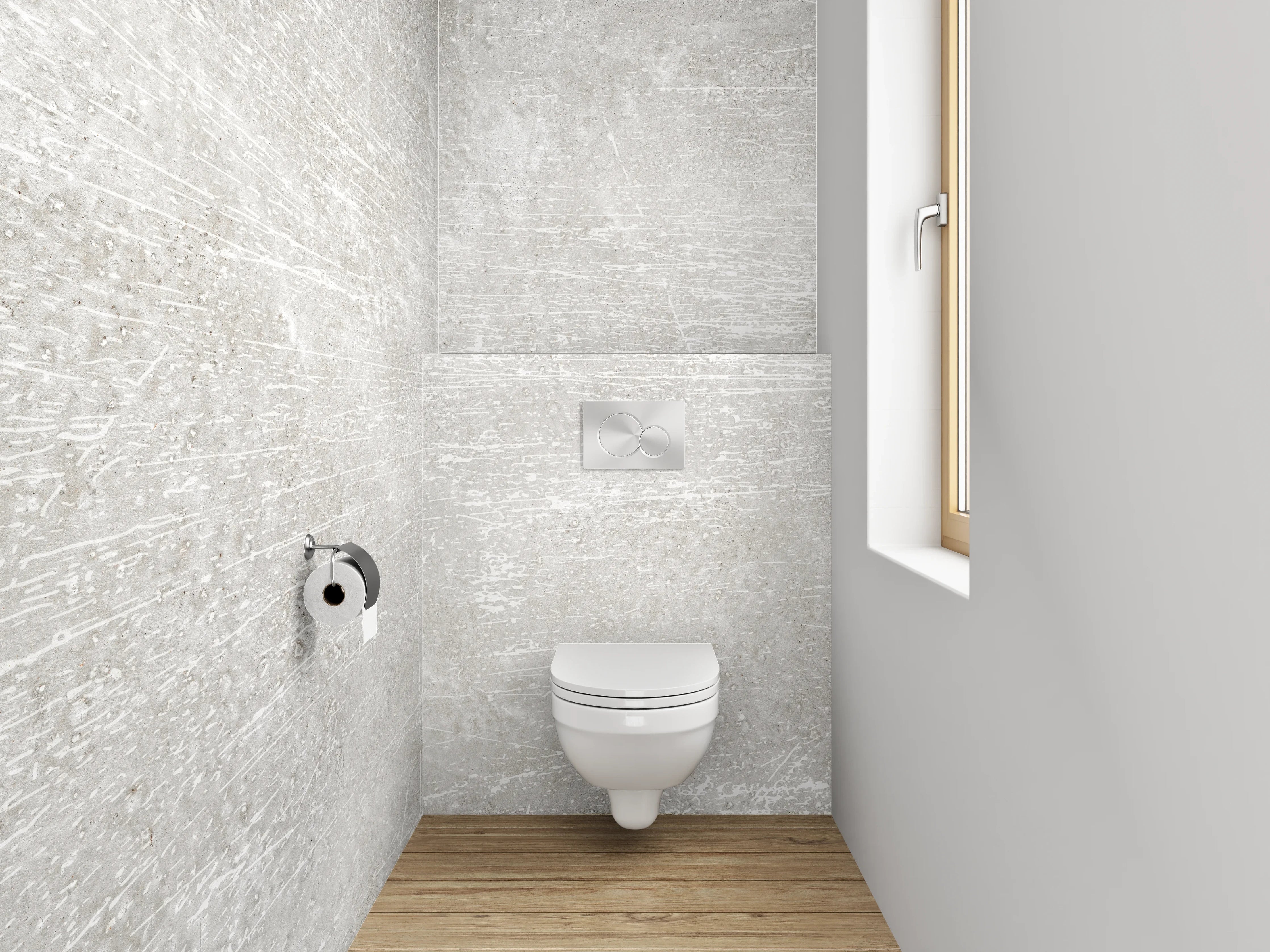 WC-Rückwand - Heller Marmor-Look Weiß-Grau
