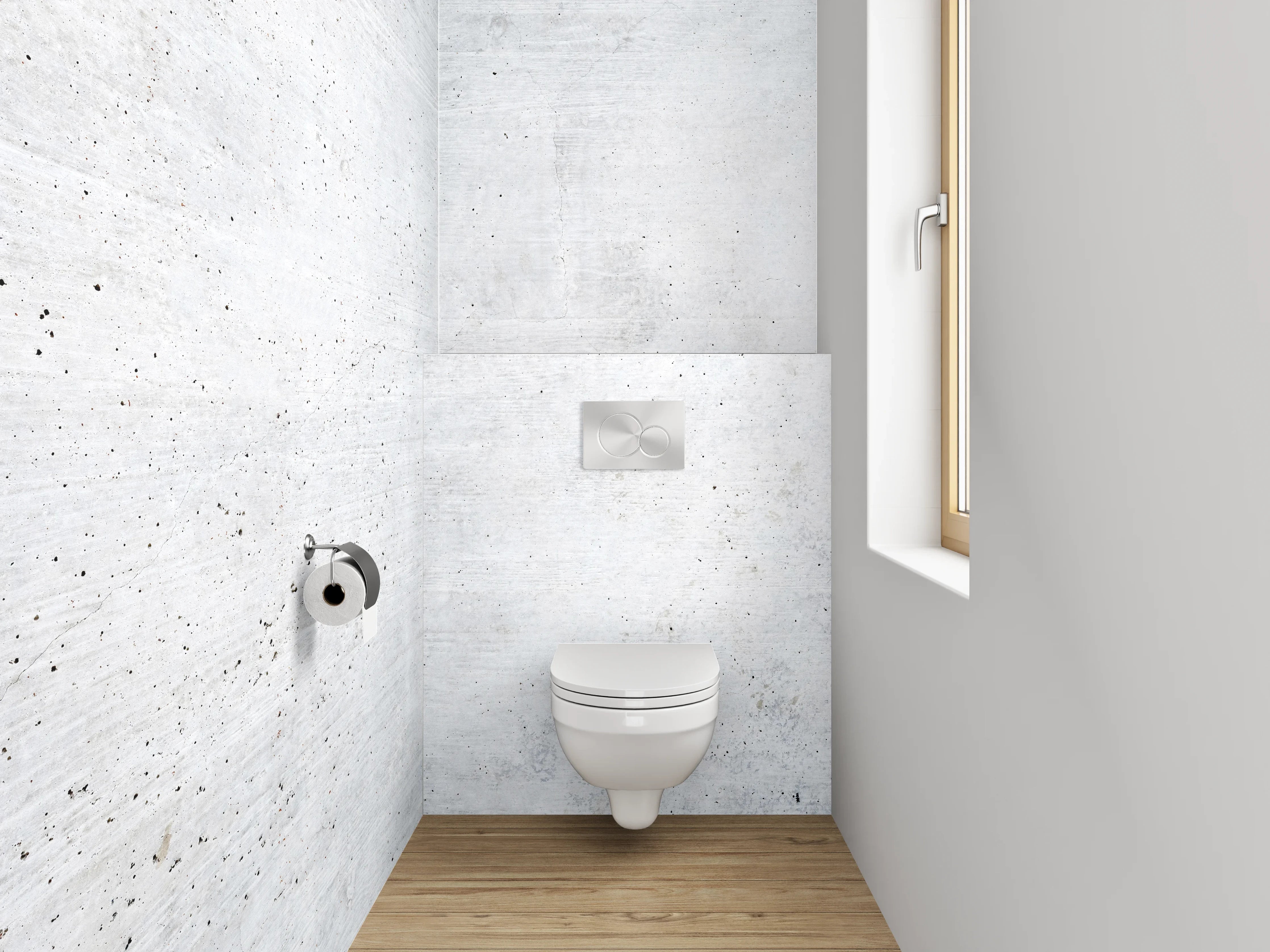 WC-Rückwand - Helles Grauen mit Struktur