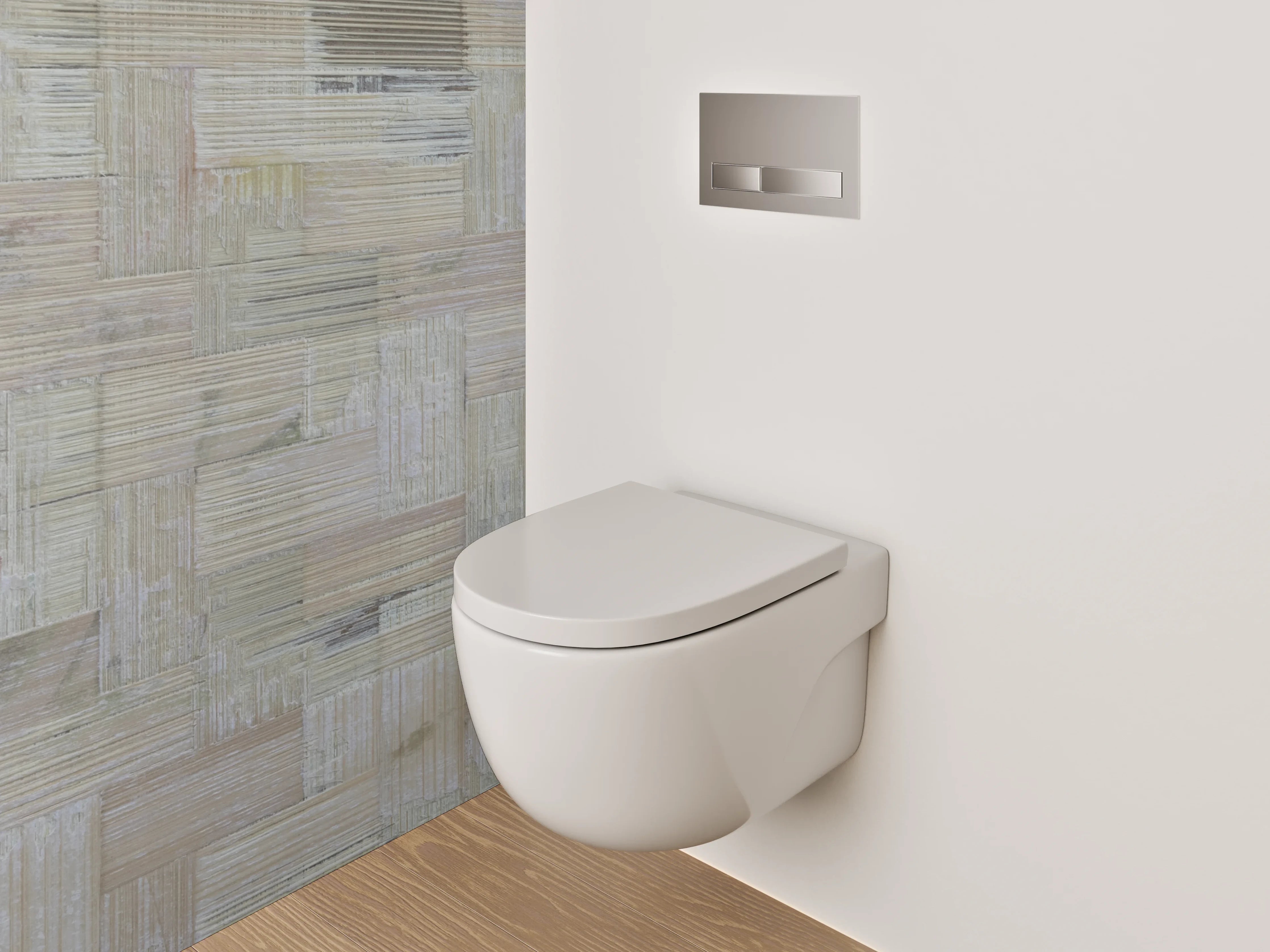 WC-Rückwand - Helles Holz Mosaik Muster