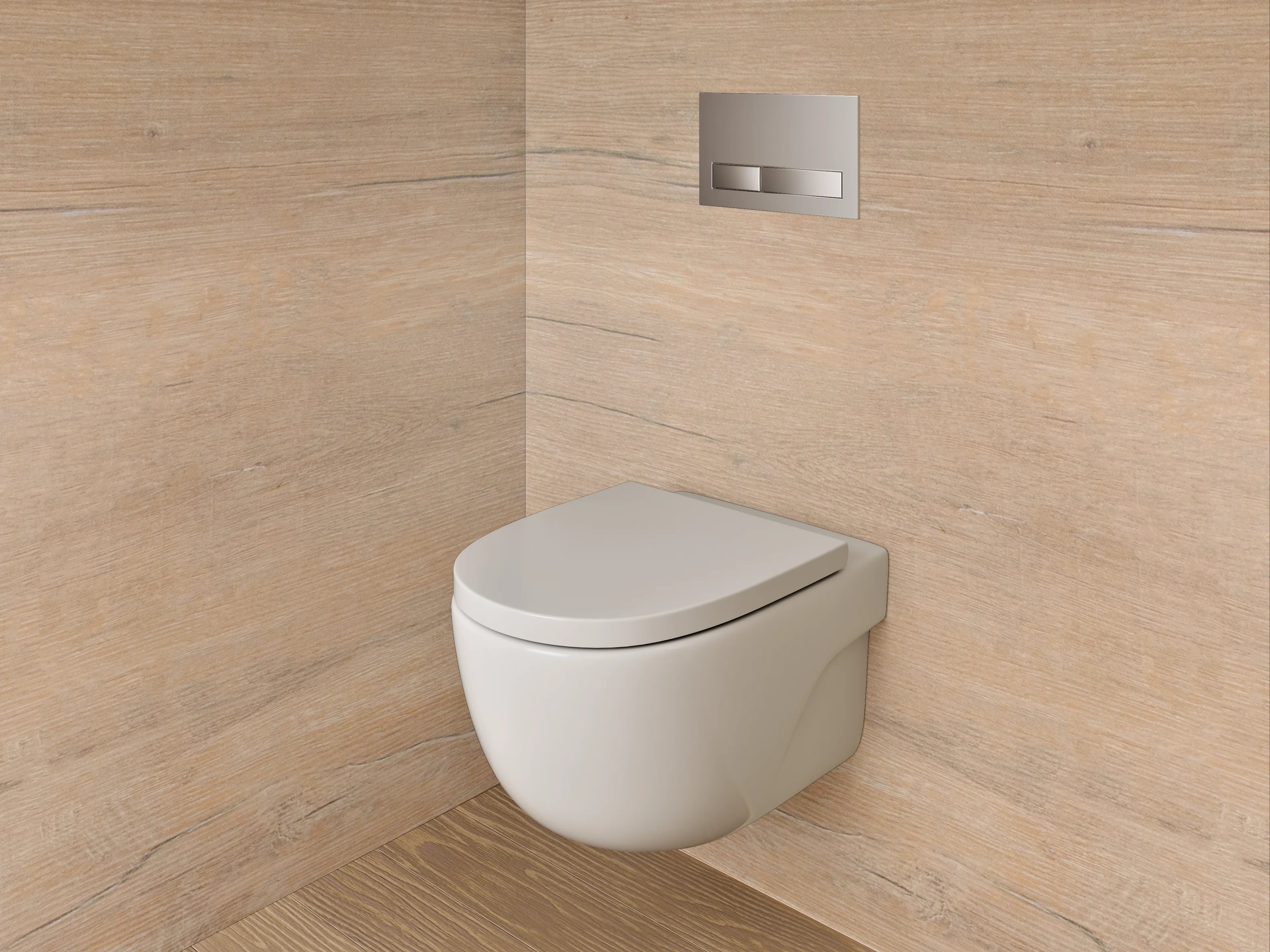 WC-Rückwand - Helles Holzboden mit natürlicher Maserung