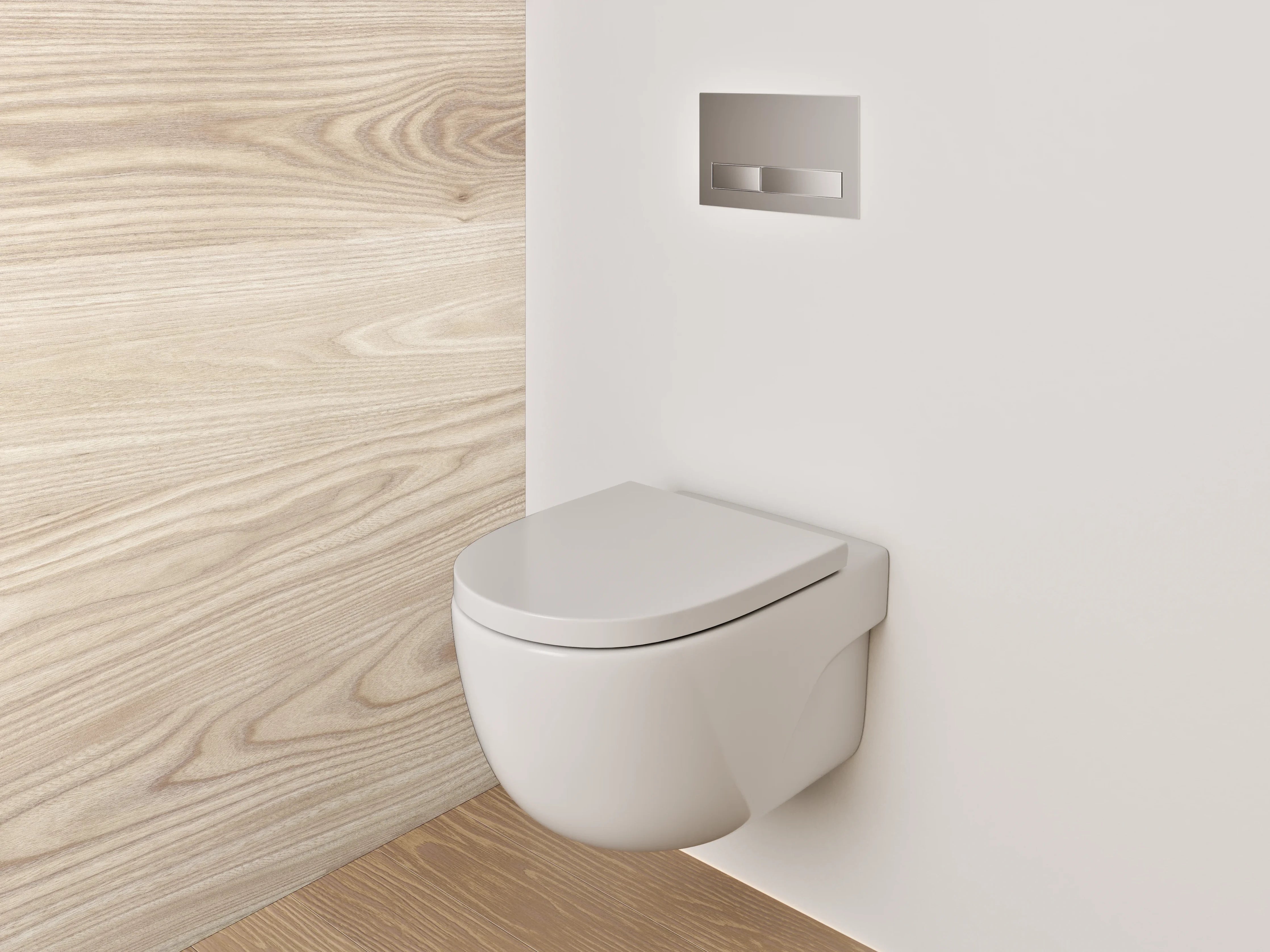 WC-Rückwand - Helles Holzdekor mit natürlicher Maserung