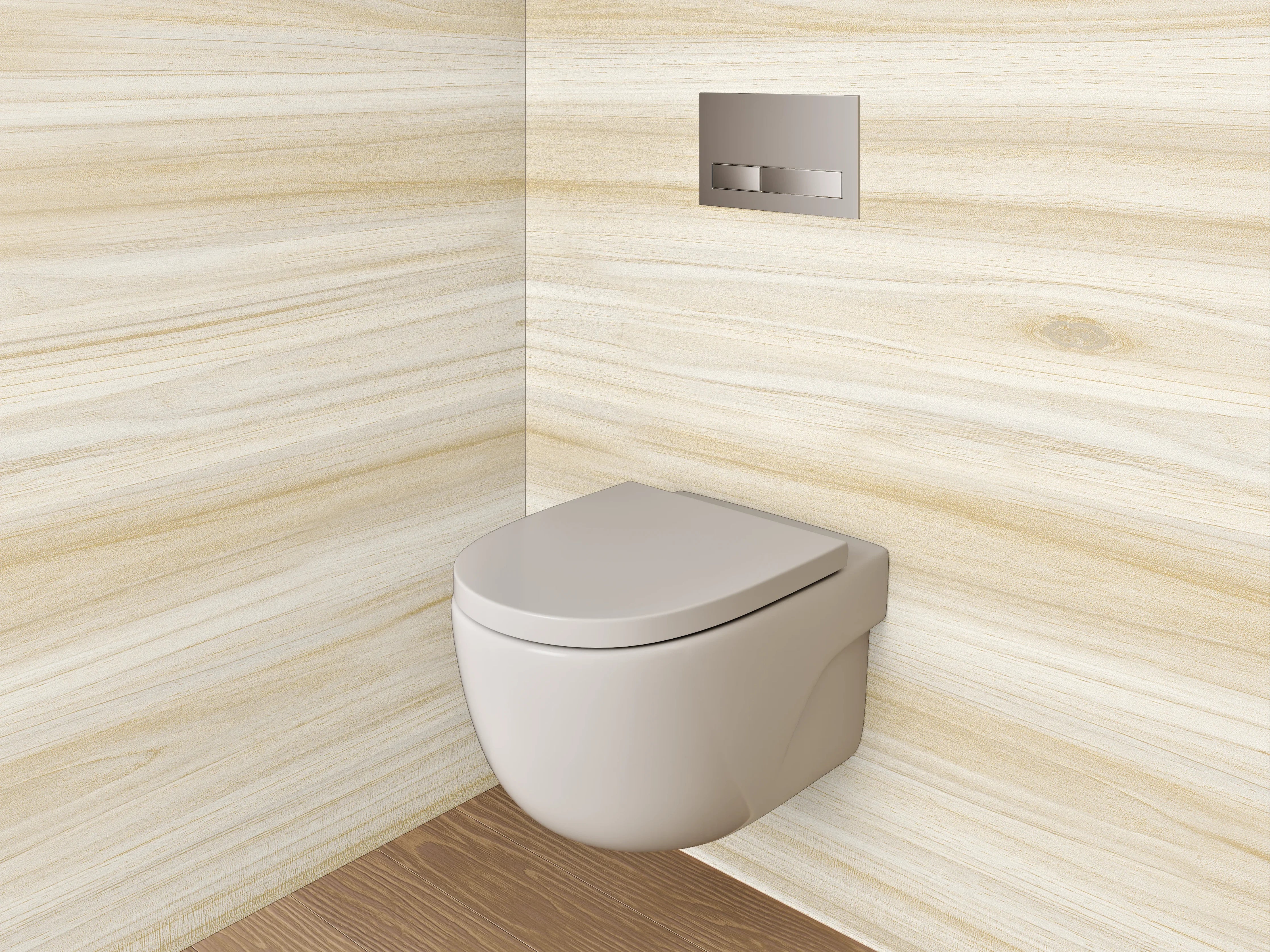 WC-Rückwand - Helles Holzdekor natürlich