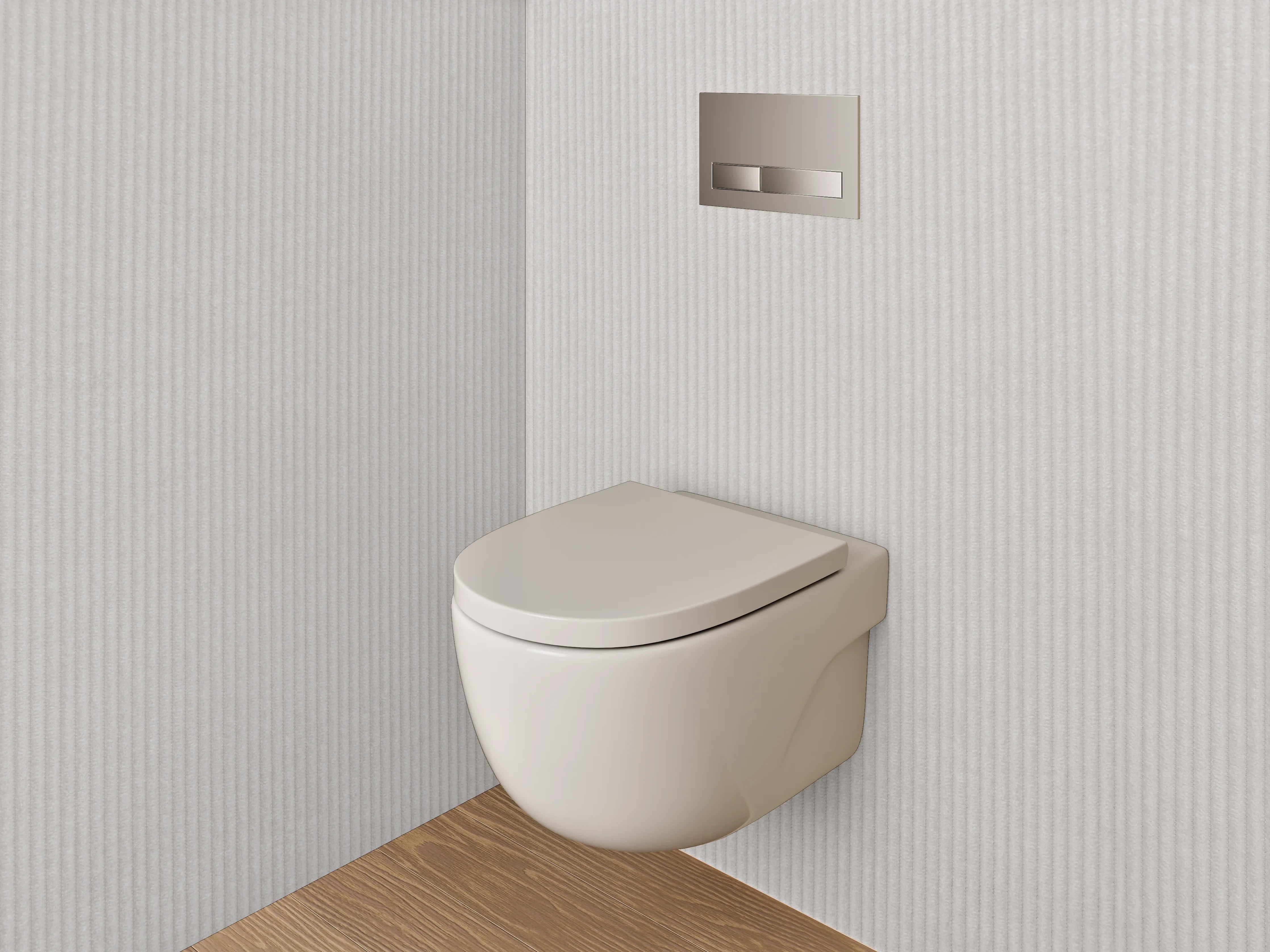 WC-Rückwand - Helles, texturierertes Metall-Design