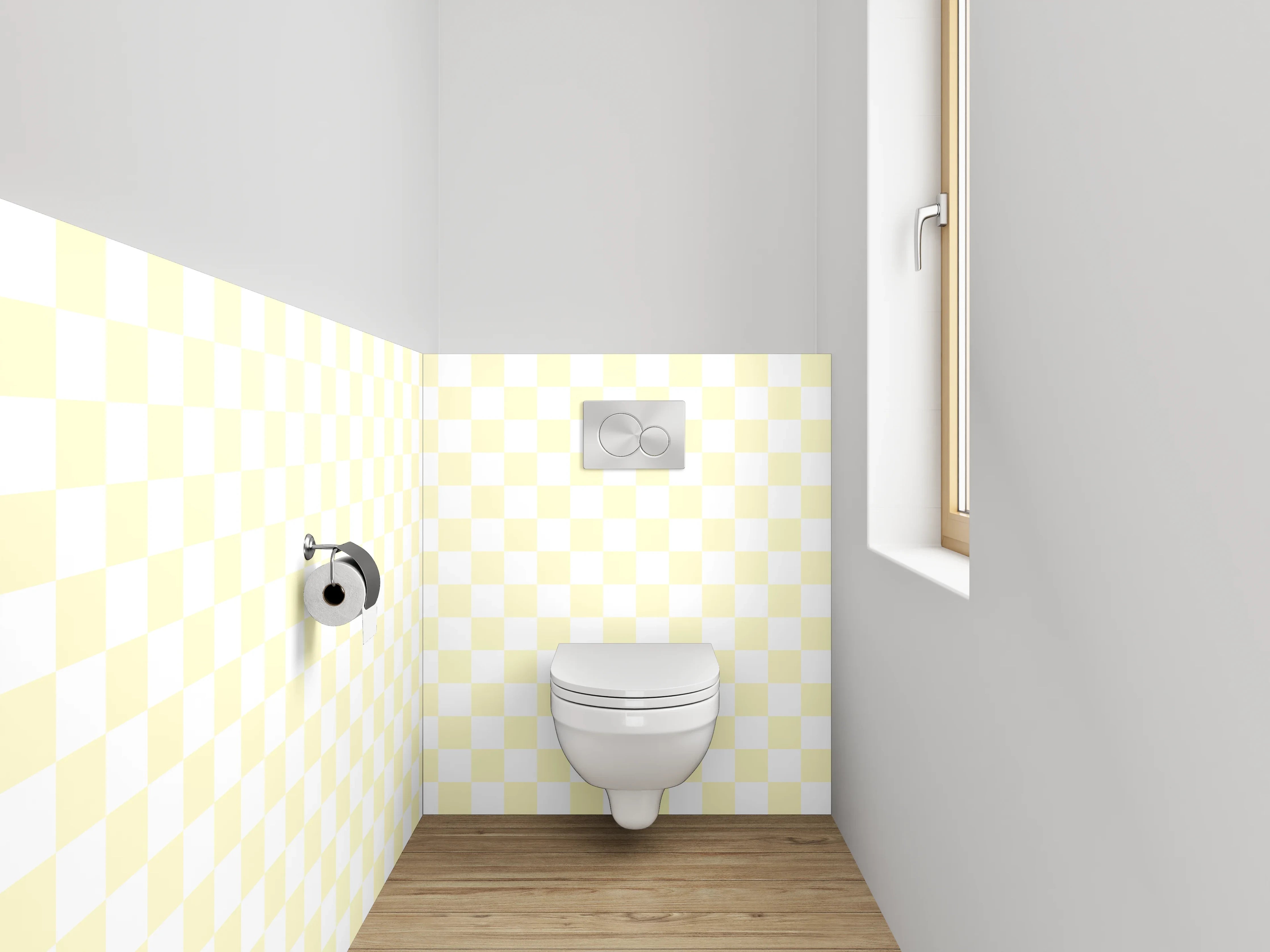 WC-Rückwand - Hellgelbes Kachelmuster Design
