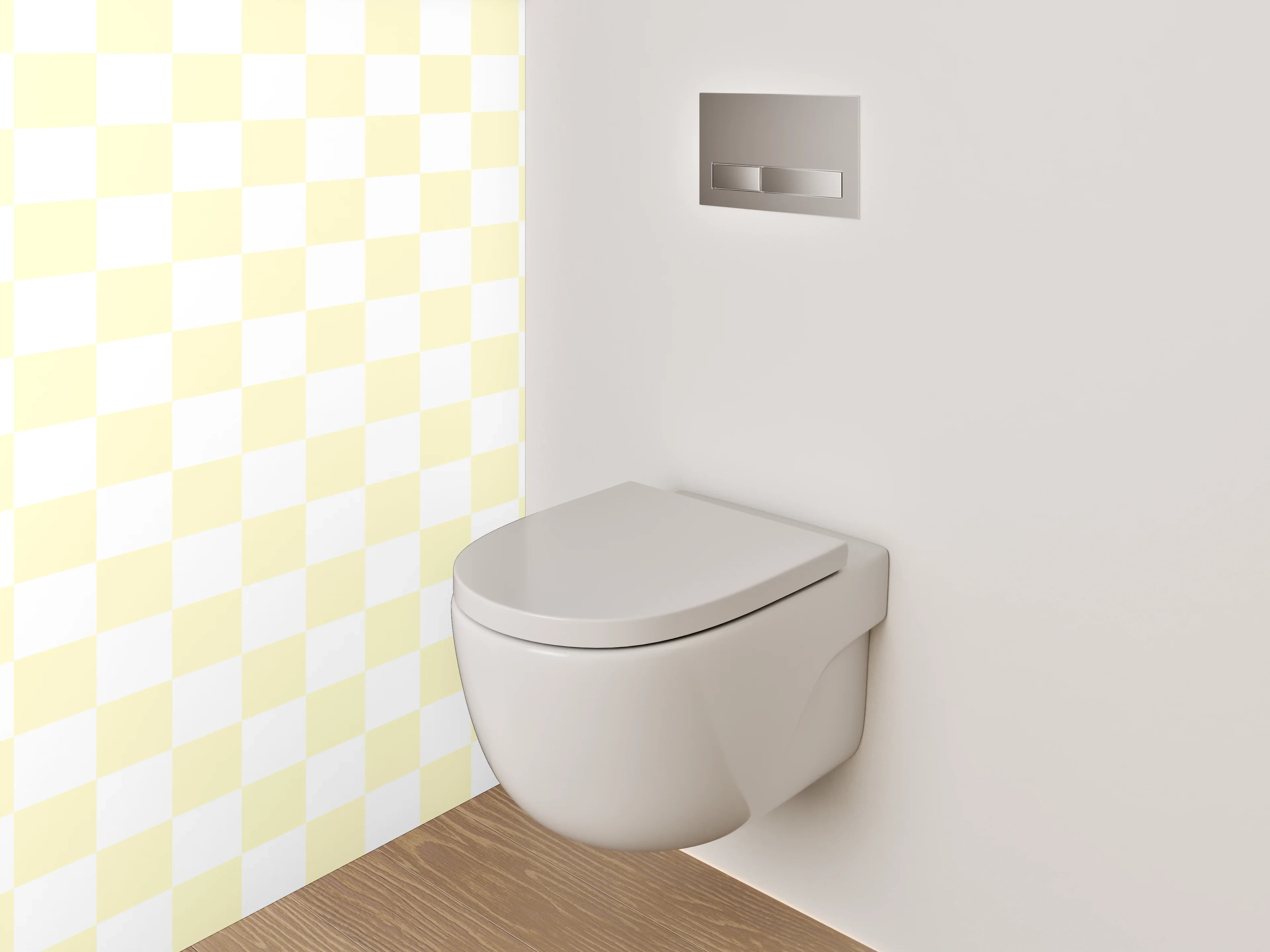 WC-Rückwand - Hellgelbes Kachelmuster Design