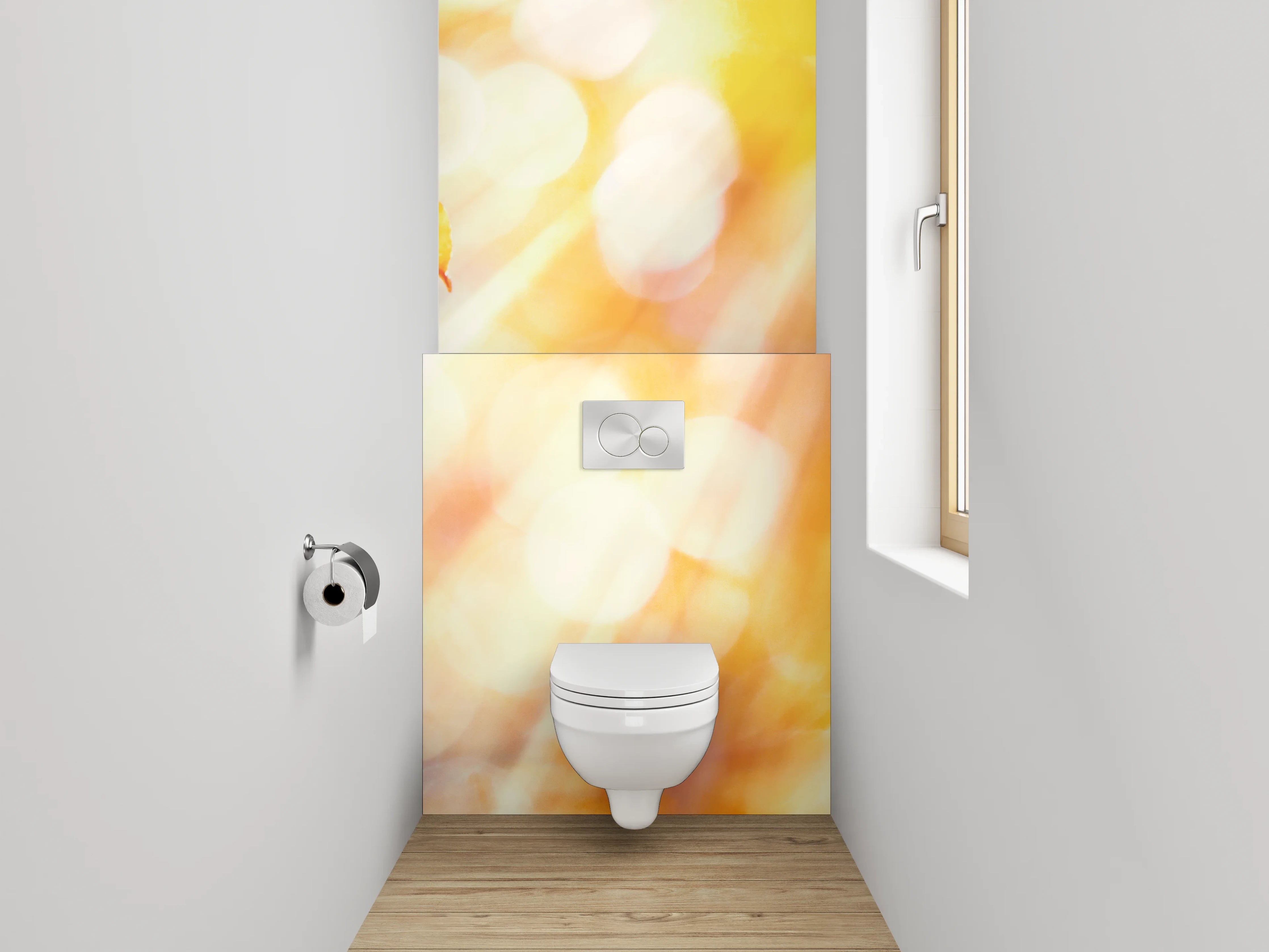 WC-Rückwand - Herbstlaub im goldenen Sonnenlicht