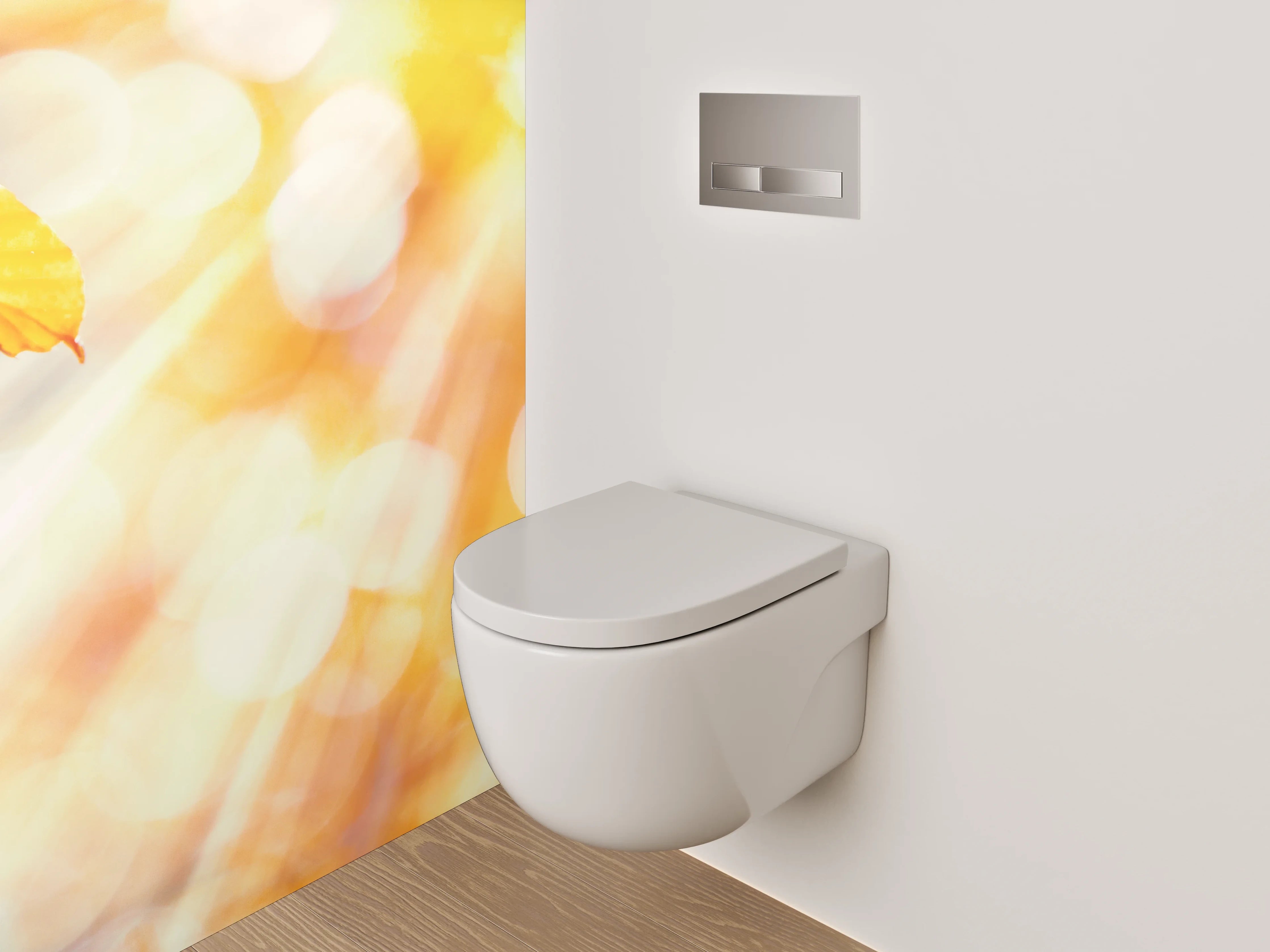 WC-Rückwand - Herbstlaub im goldenen Sonnenlicht