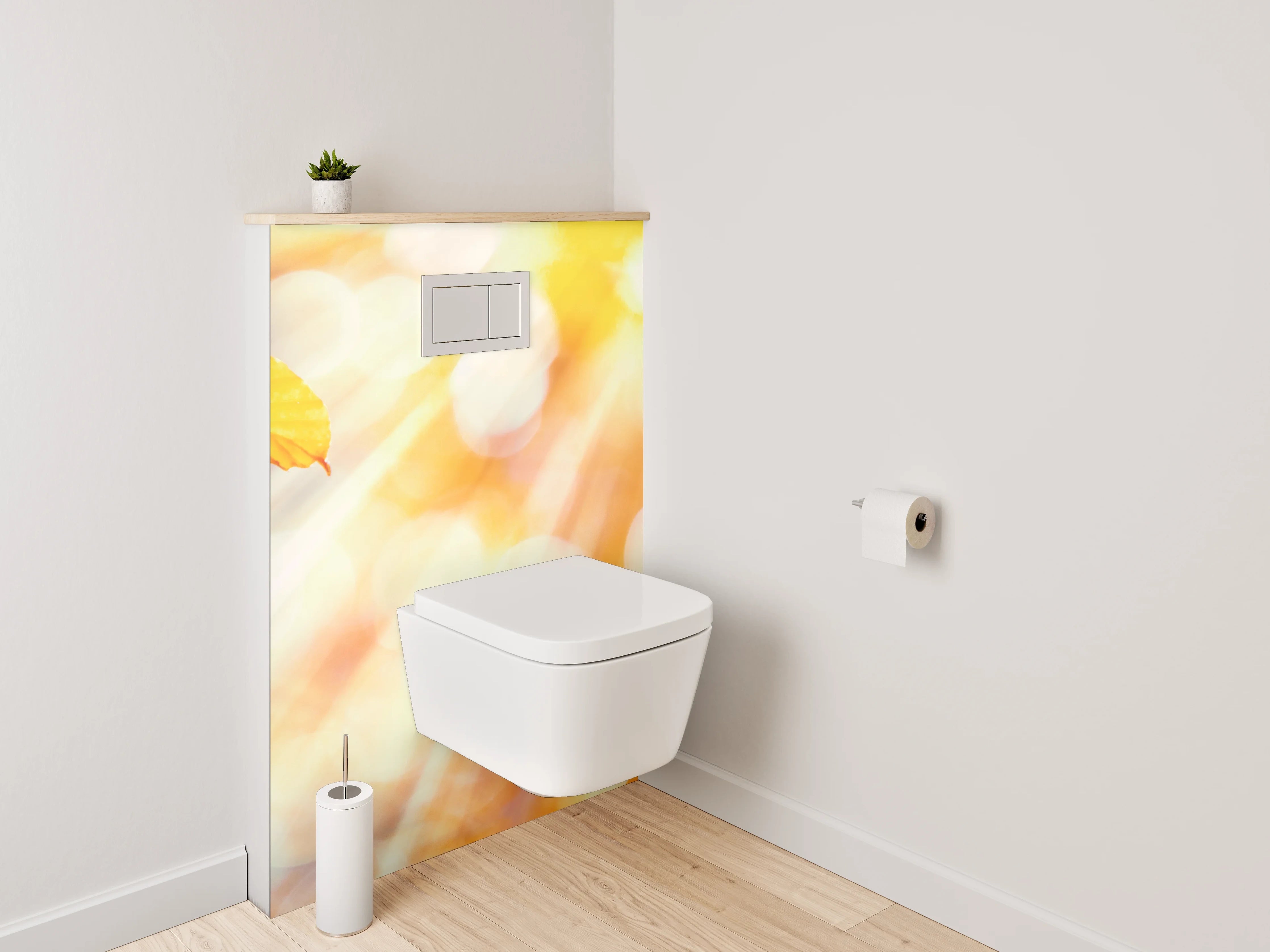 WC-Rückwand - Herbstlaub im goldenen Sonnenlicht