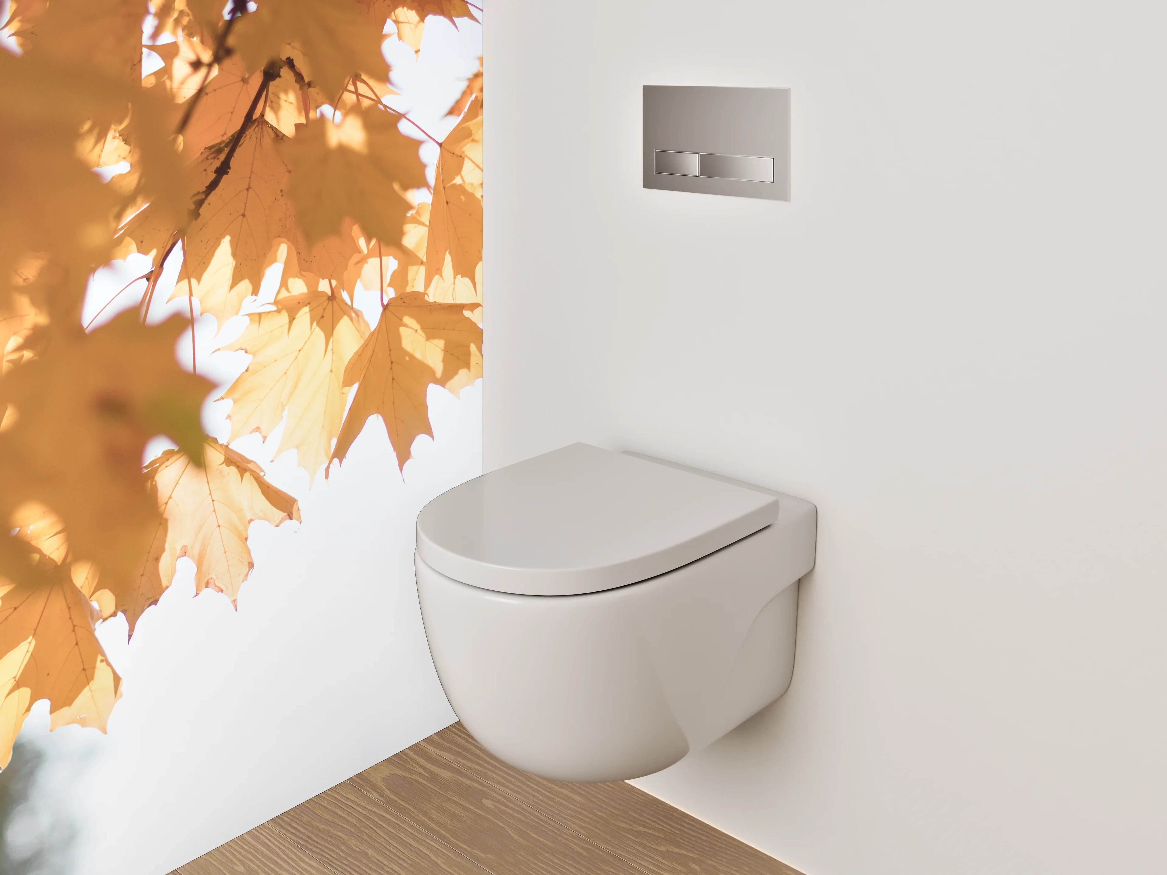 WC-Rückwand - Herbstliche Ahornblätter im Sonnenlicht