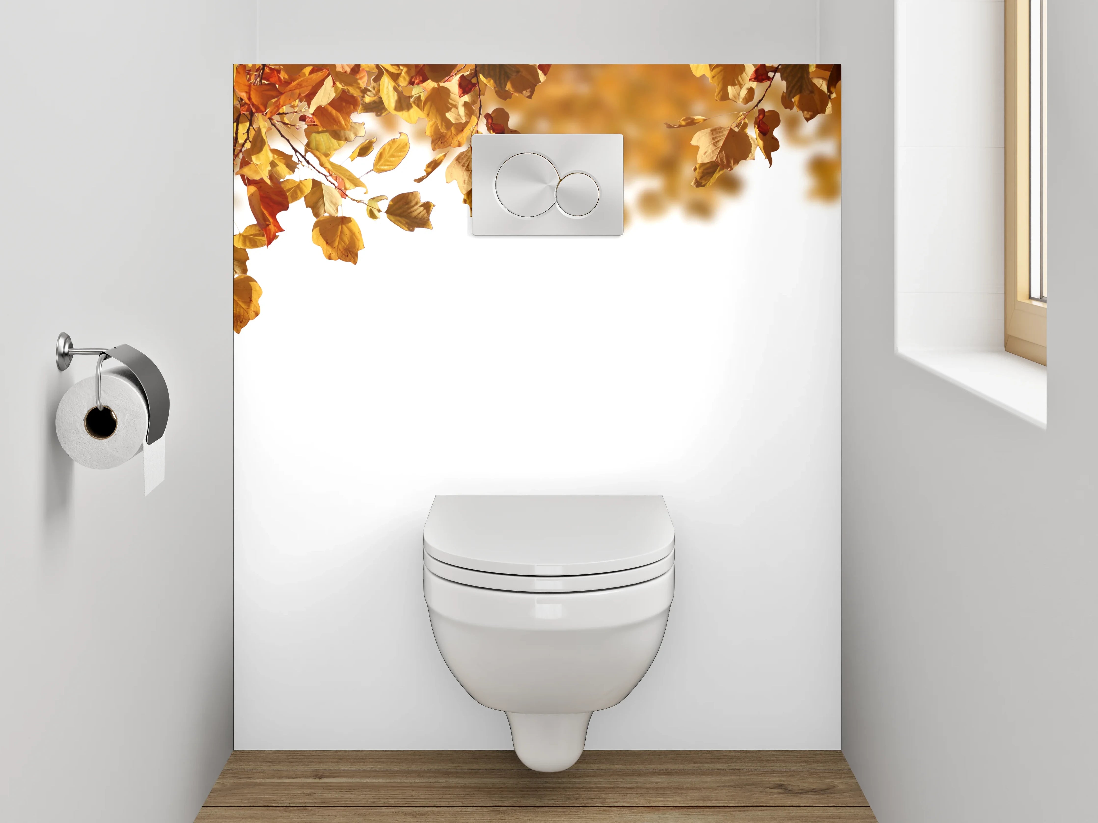 WC-Rückwand - Herbstliche Blätterdecke