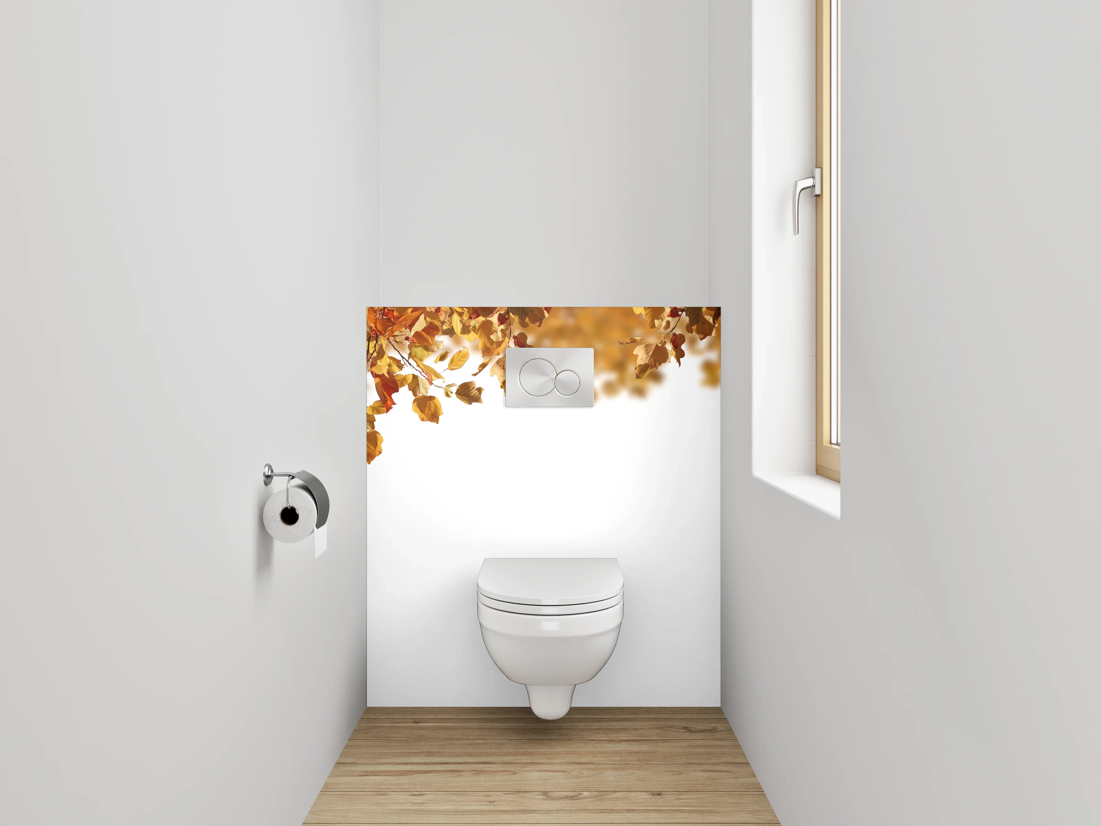 WC-Rückwand - Herbstliche Blätterdecke