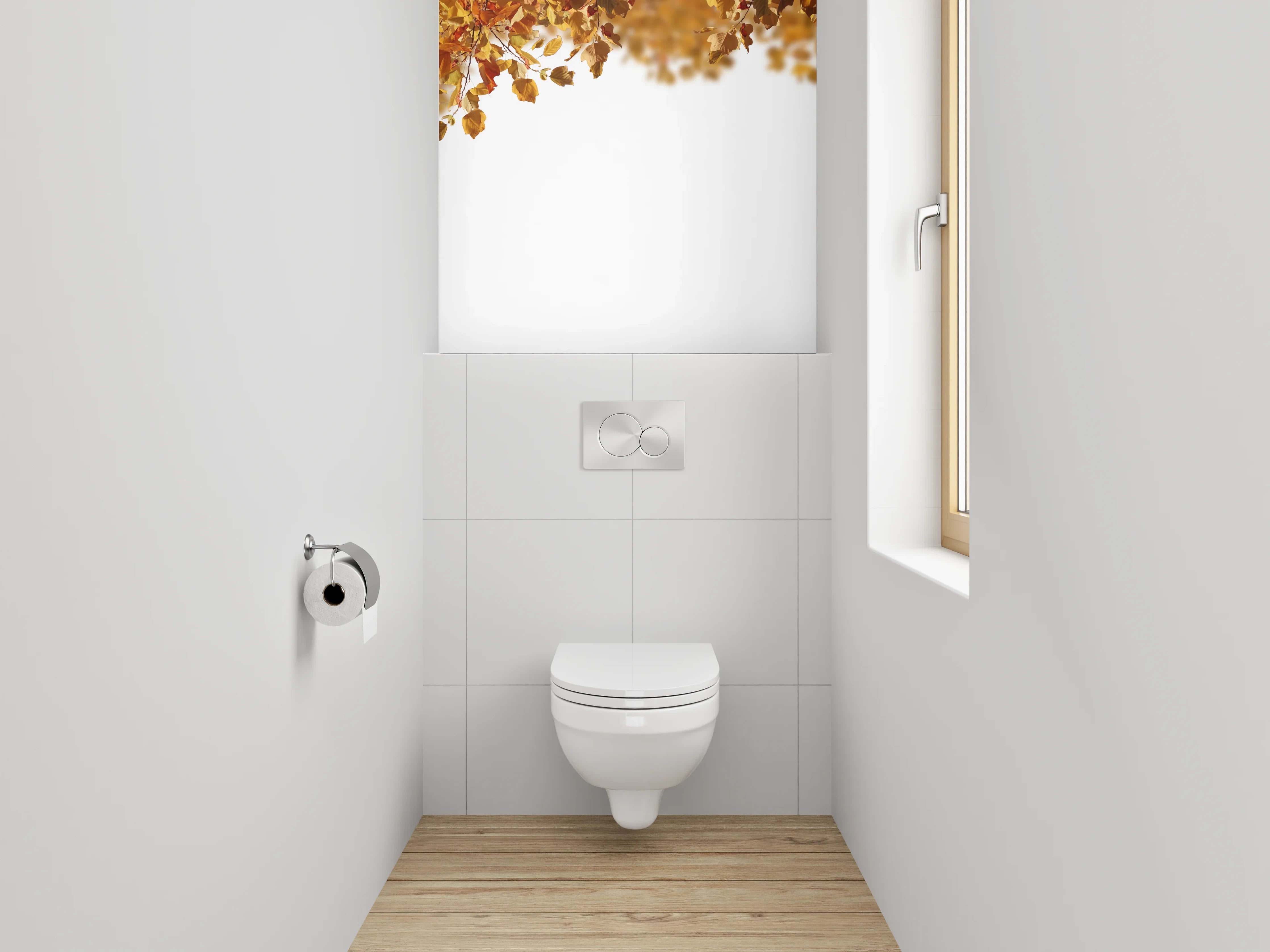 WC-Rückwand - Herbstliche Blätterdecke
