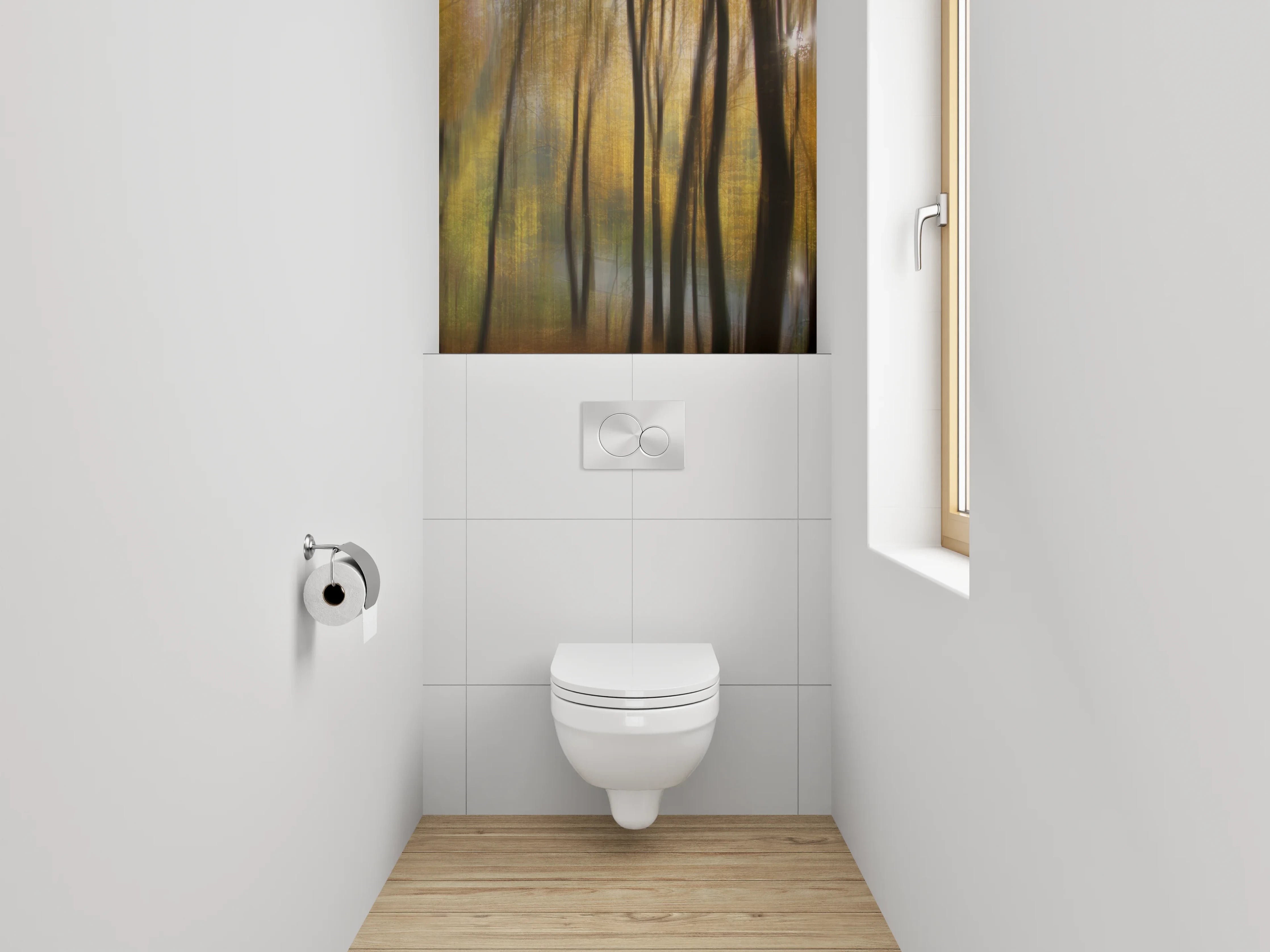 WC-Rückwand - Herbstlicher Wald Impressionismus Fotokunst