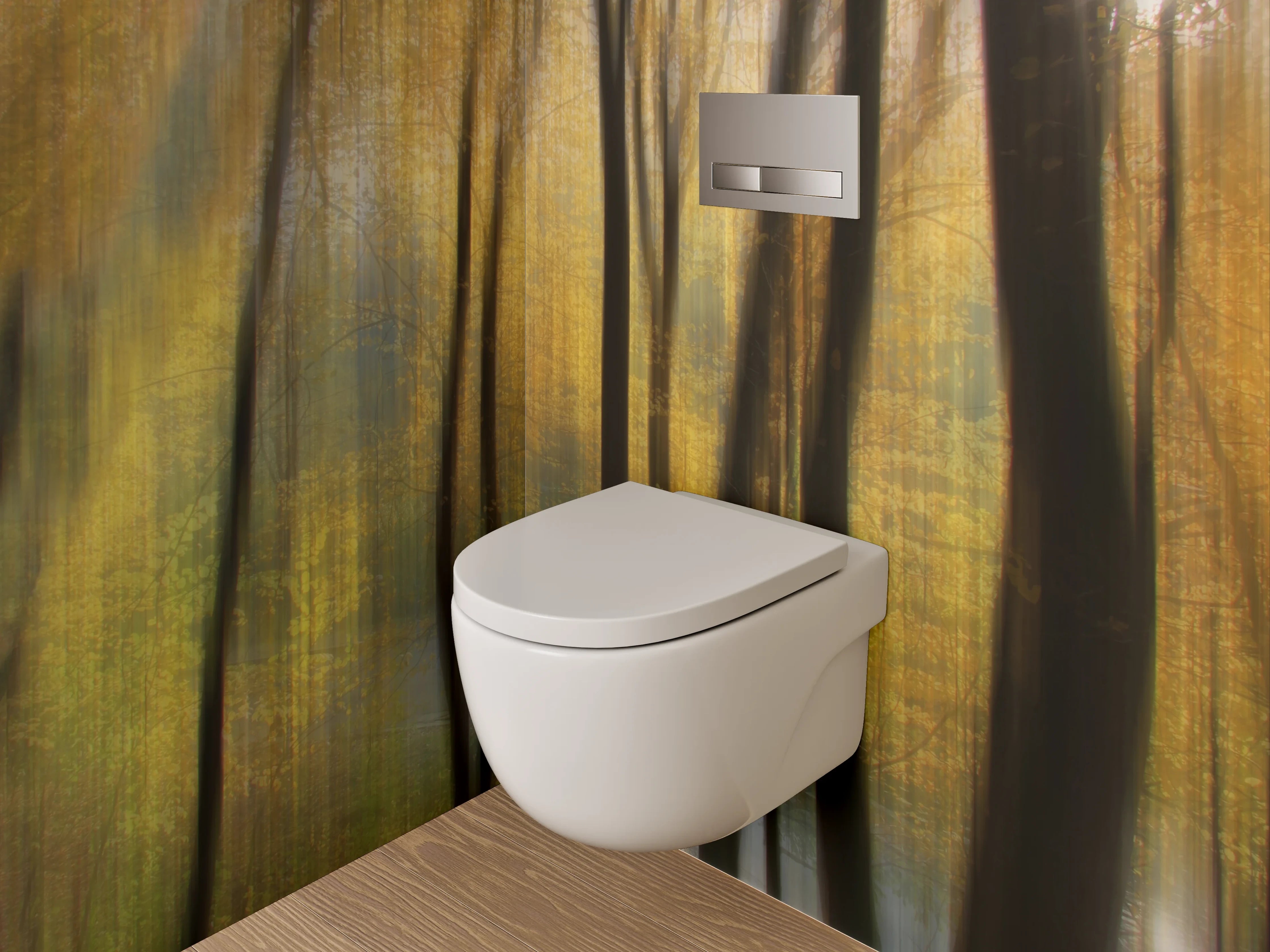 WC-Rückwand - Herbstlicher Wald Impressionismus Fotokunst