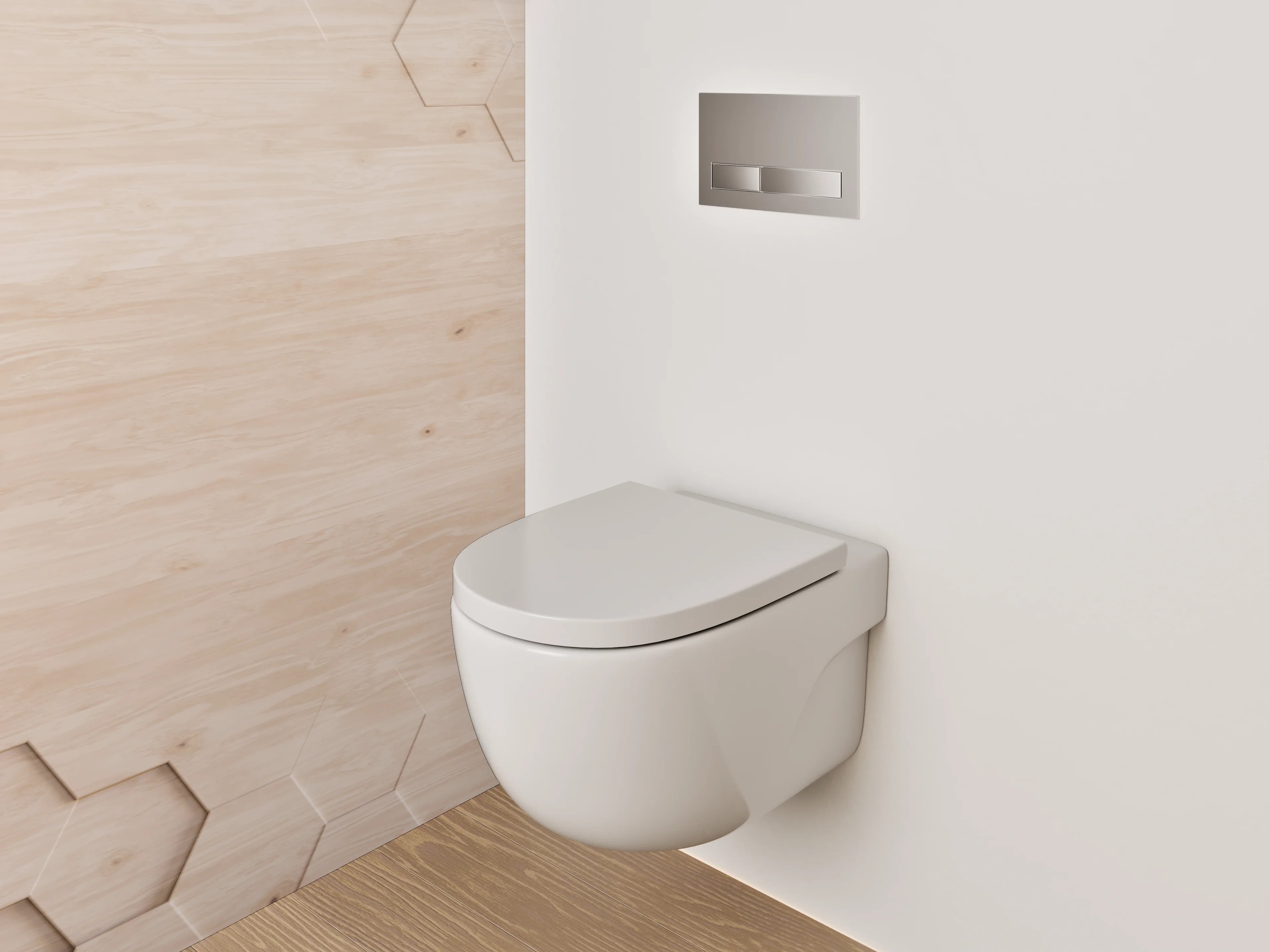 WC-Rückwand - Hexagon Holz Muster Modern