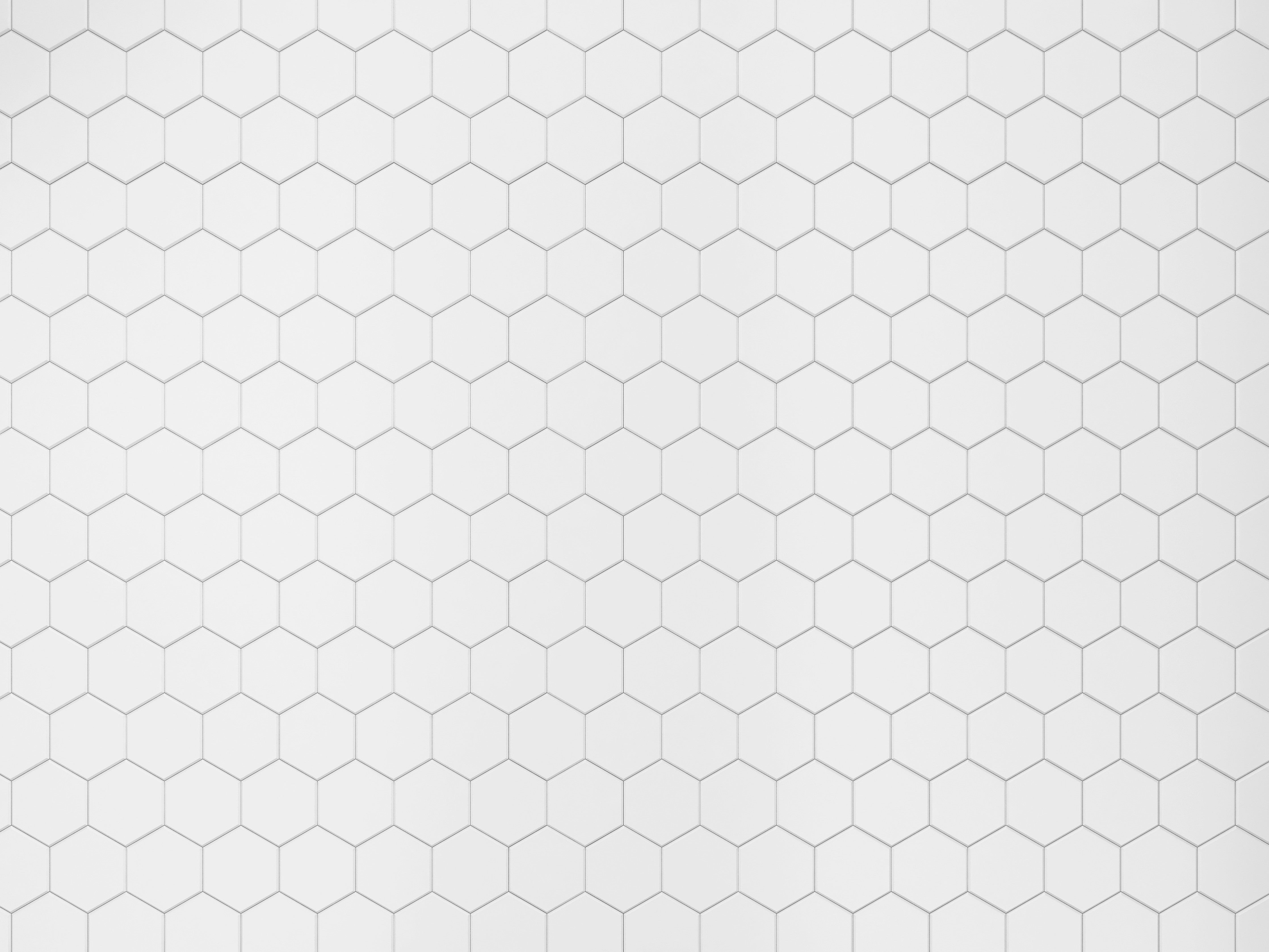 WC-Rückwand-Hexagon Mosaik Weiß Grau Fliese