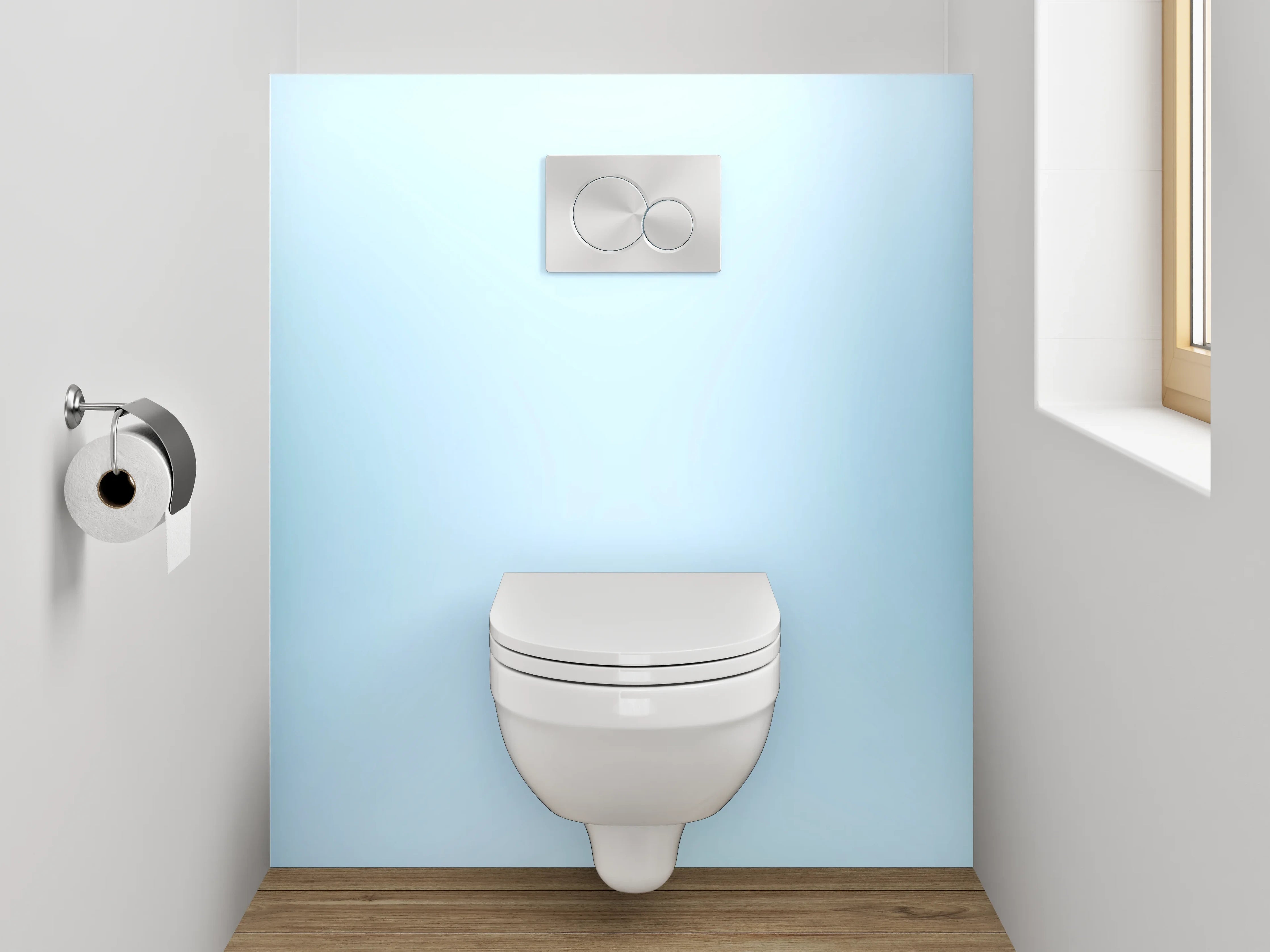 WC-Rückwand - Himmel in sanften Blautönen
