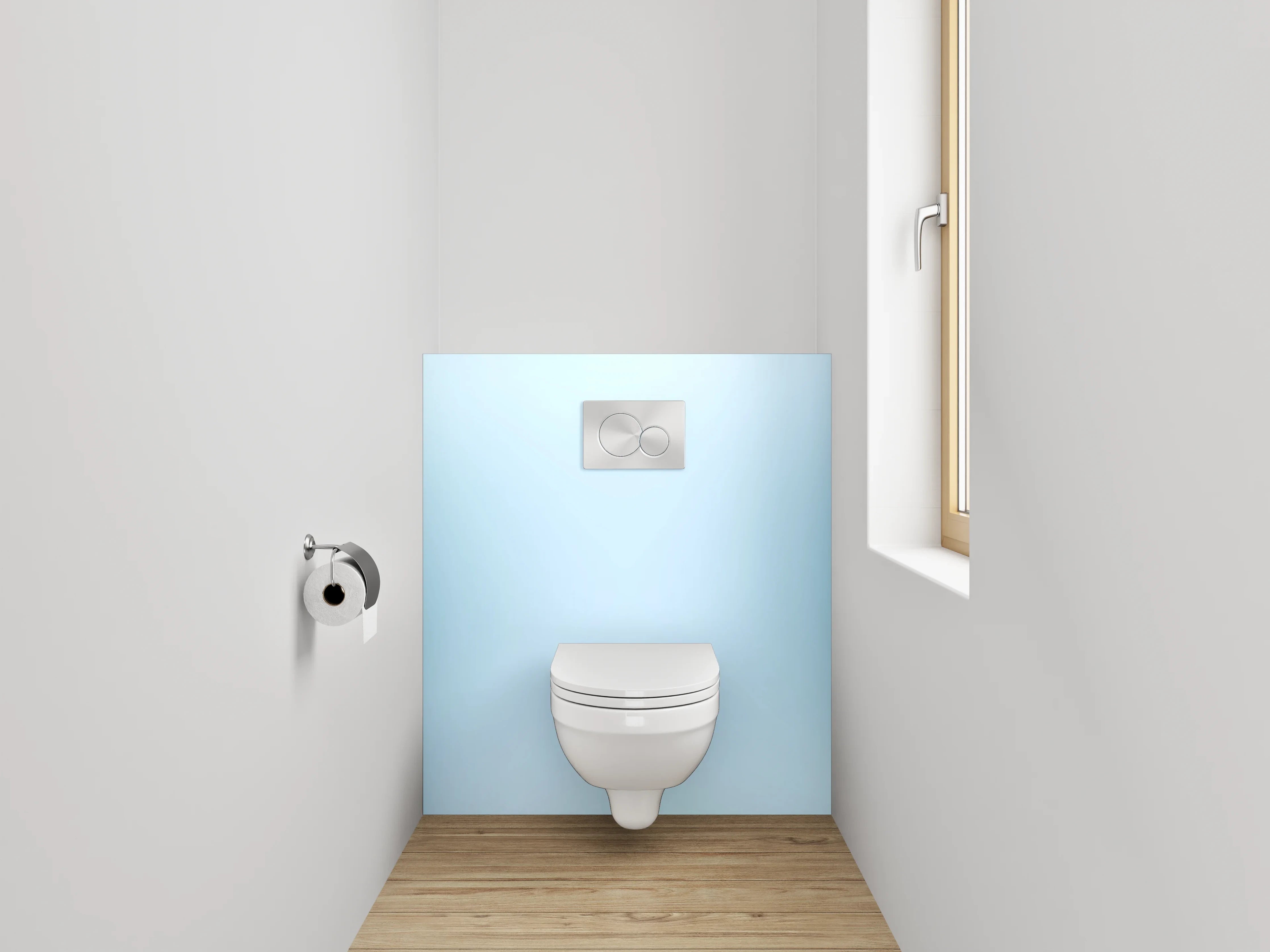 WC-Rückwand - Himmel in sanften Blautönen