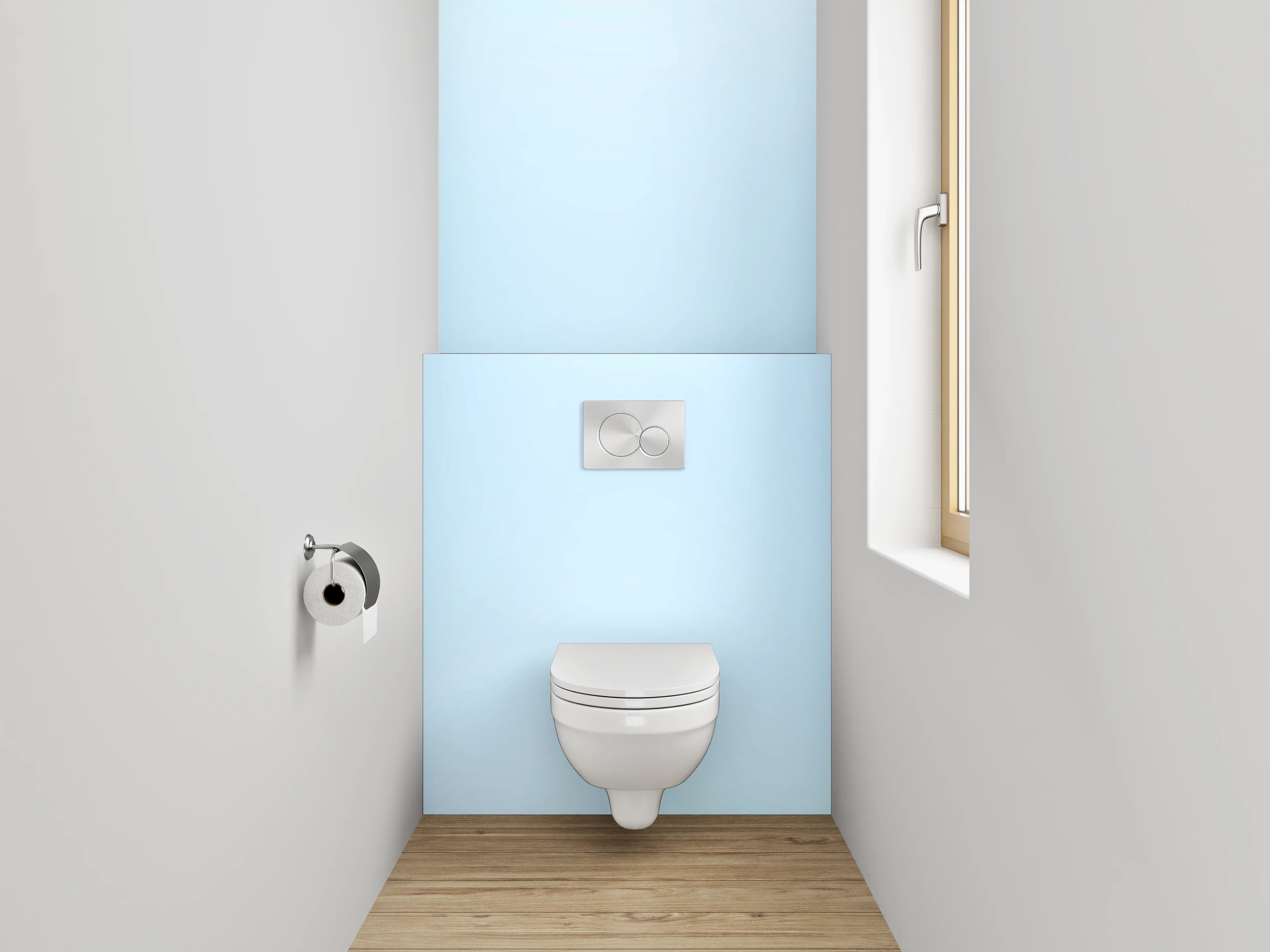 WC-Rückwand - Himmel in sanften Blautönen