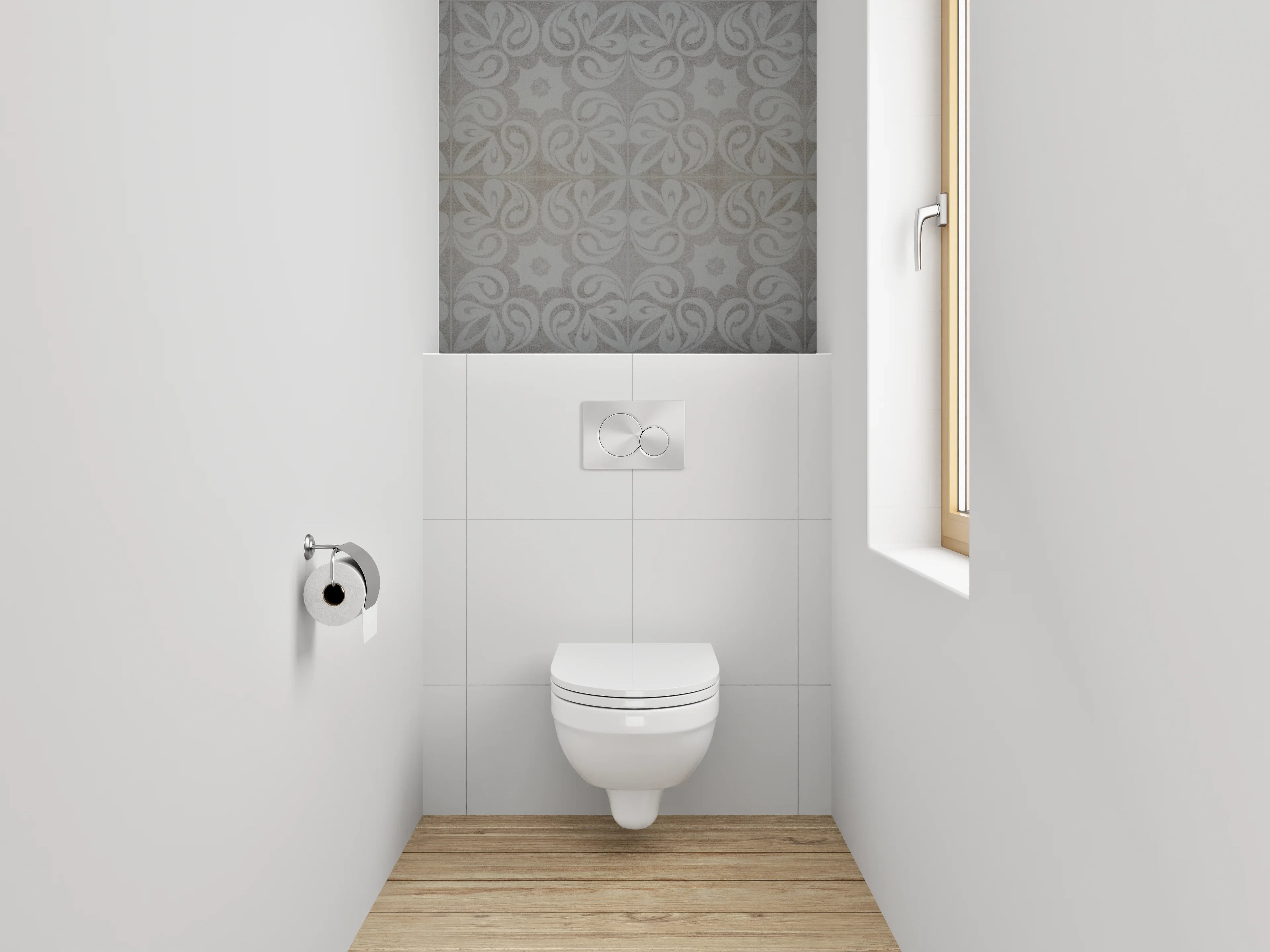 WC-Rückwand - Himmelgrau mit Weißer Textur