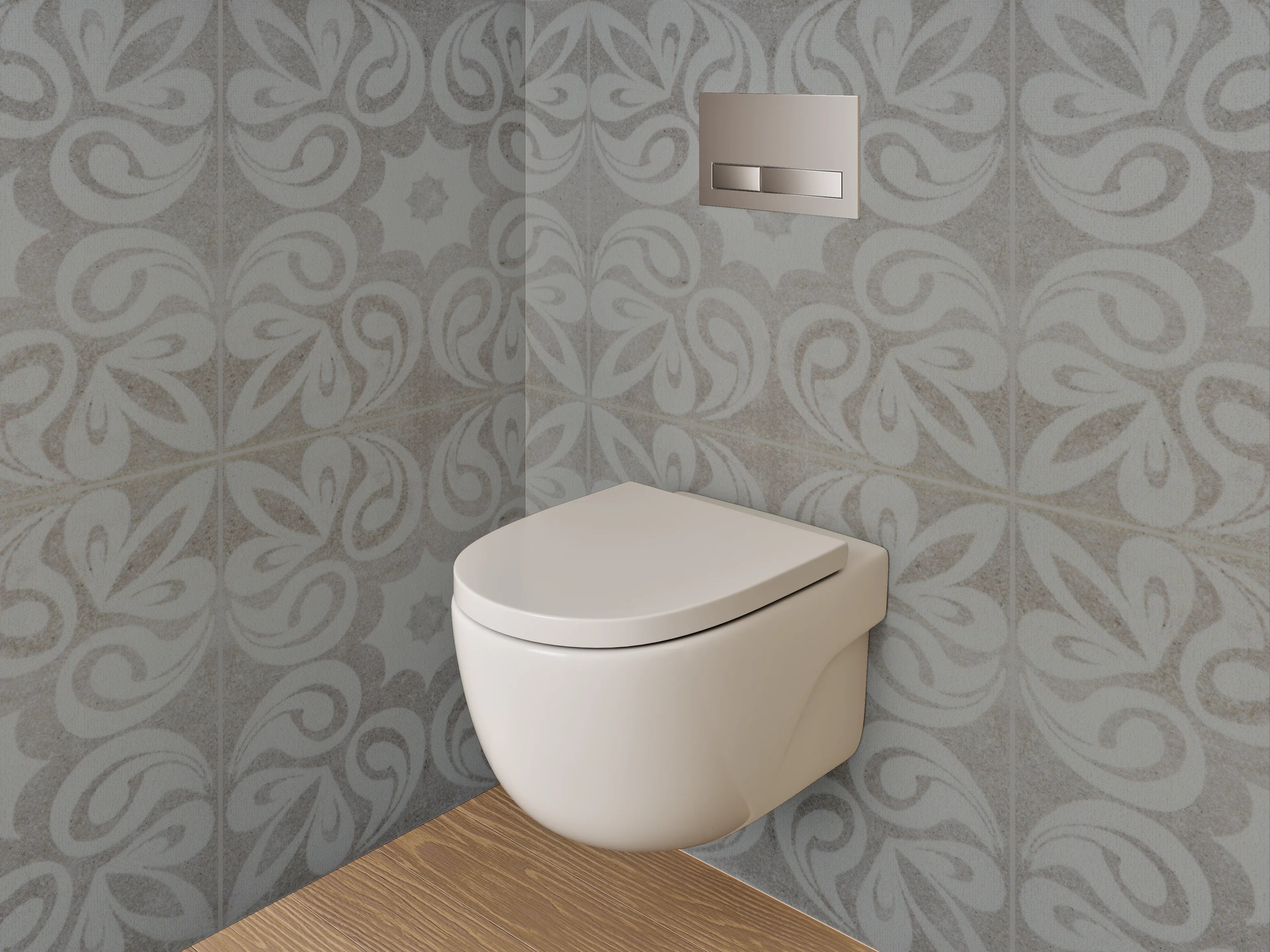 WC-Rückwand - Himmelgrau mit Weißer Textur