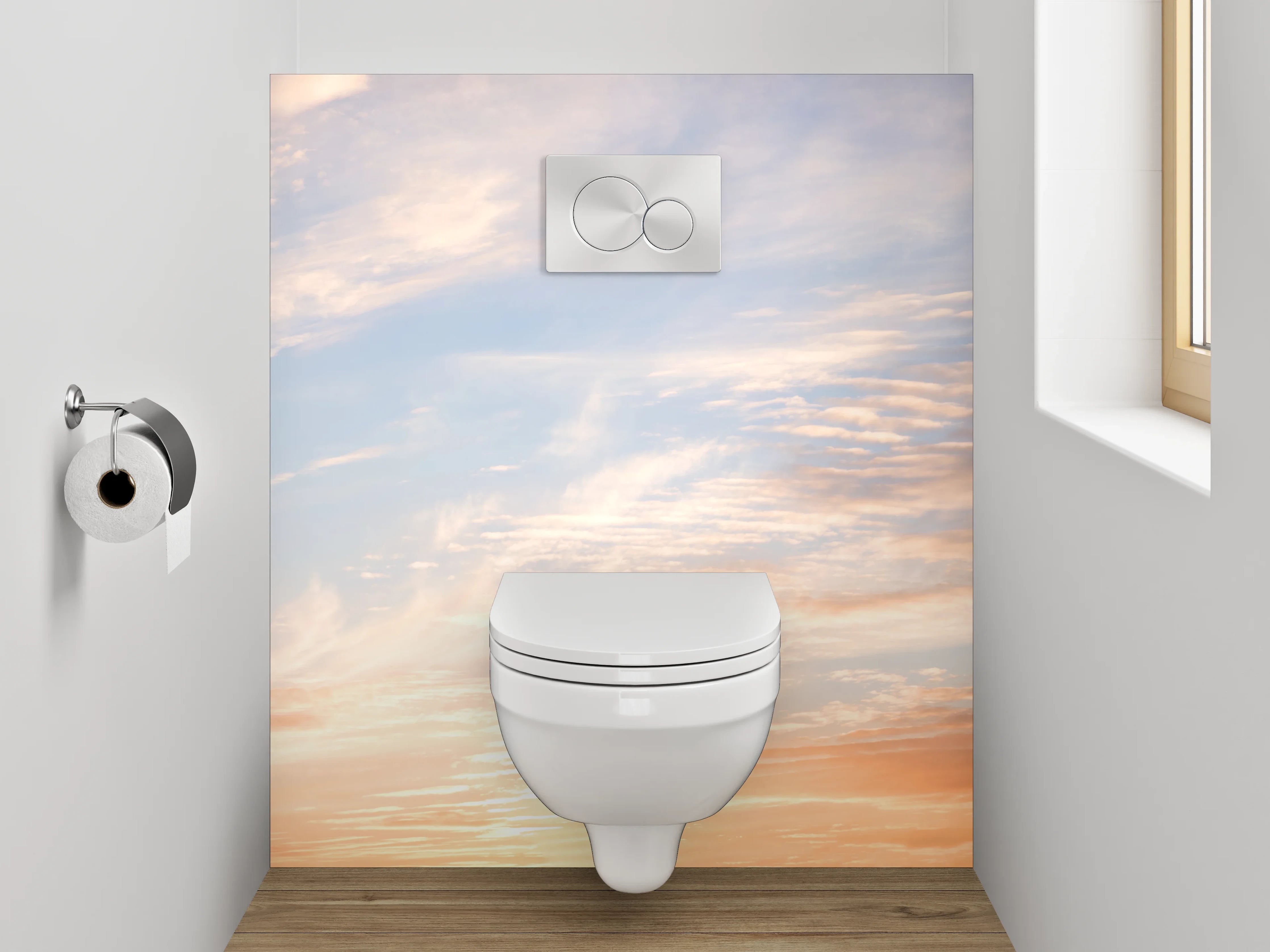 WC-Rückwand - Himmelspanorama mit Sonnenuntergang