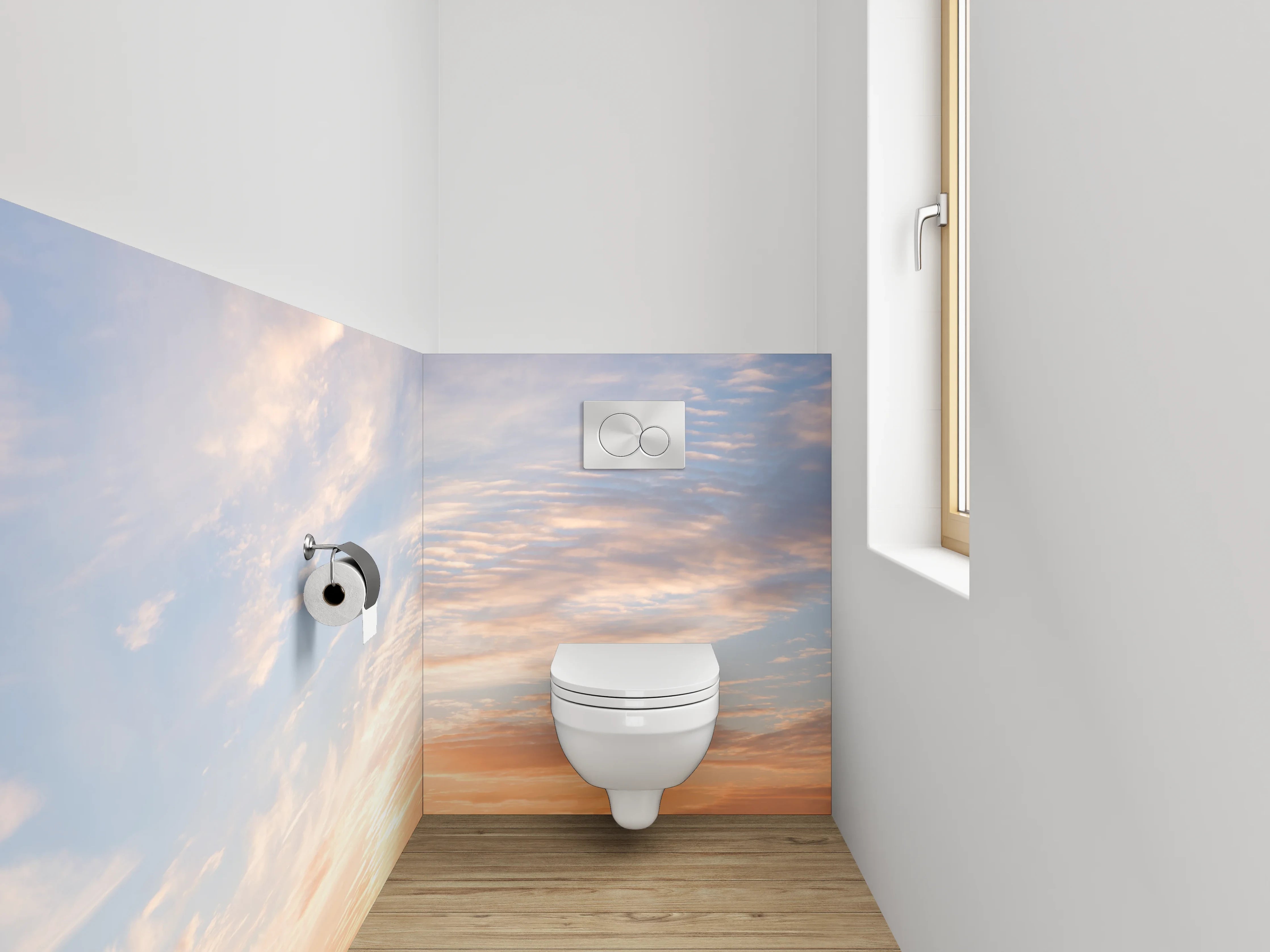 WC-Rückwand - Himmelspanorama mit Sonnenuntergang