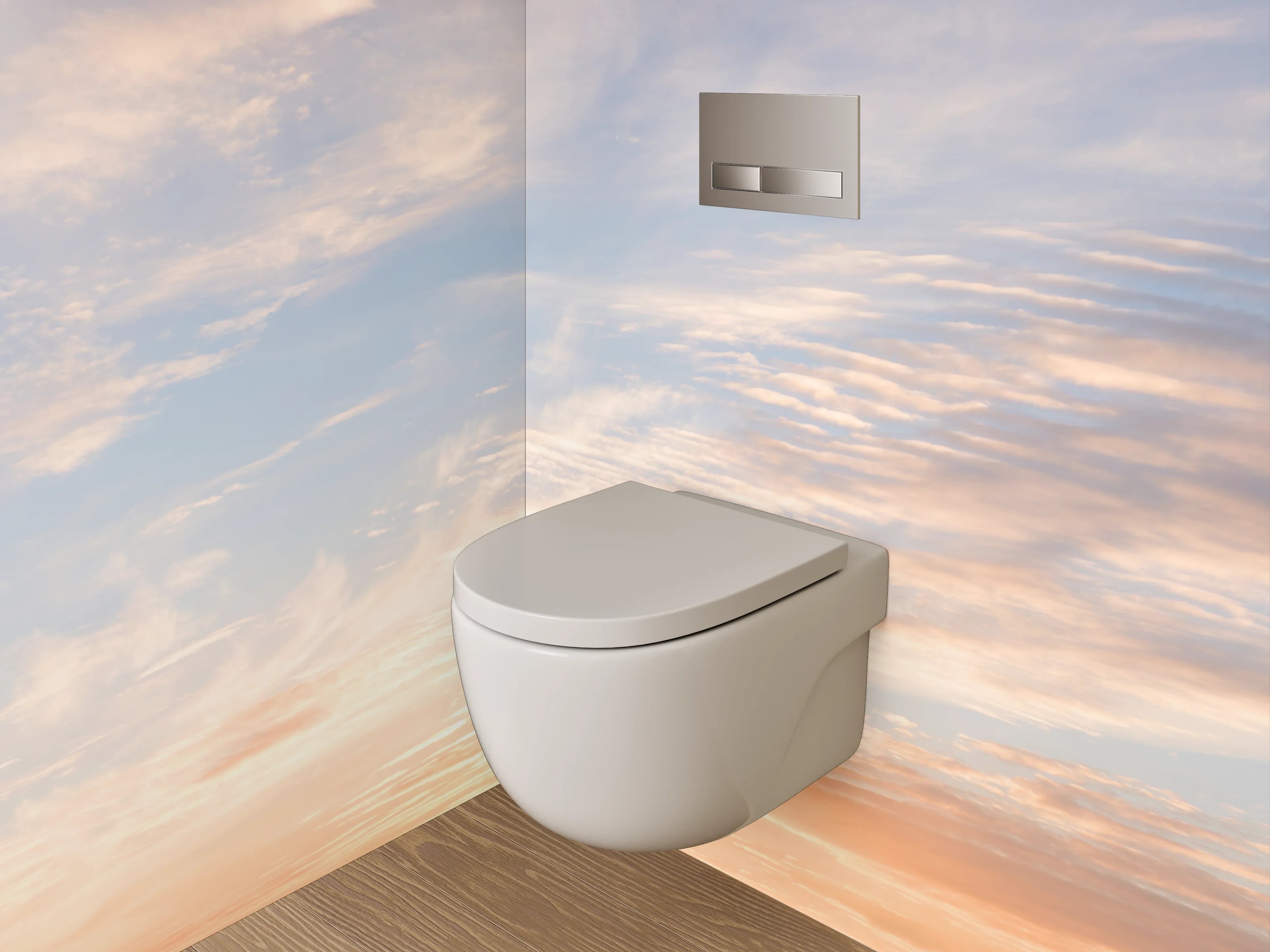 WC-Rückwand - Himmelspanorama mit Sonnenuntergang
