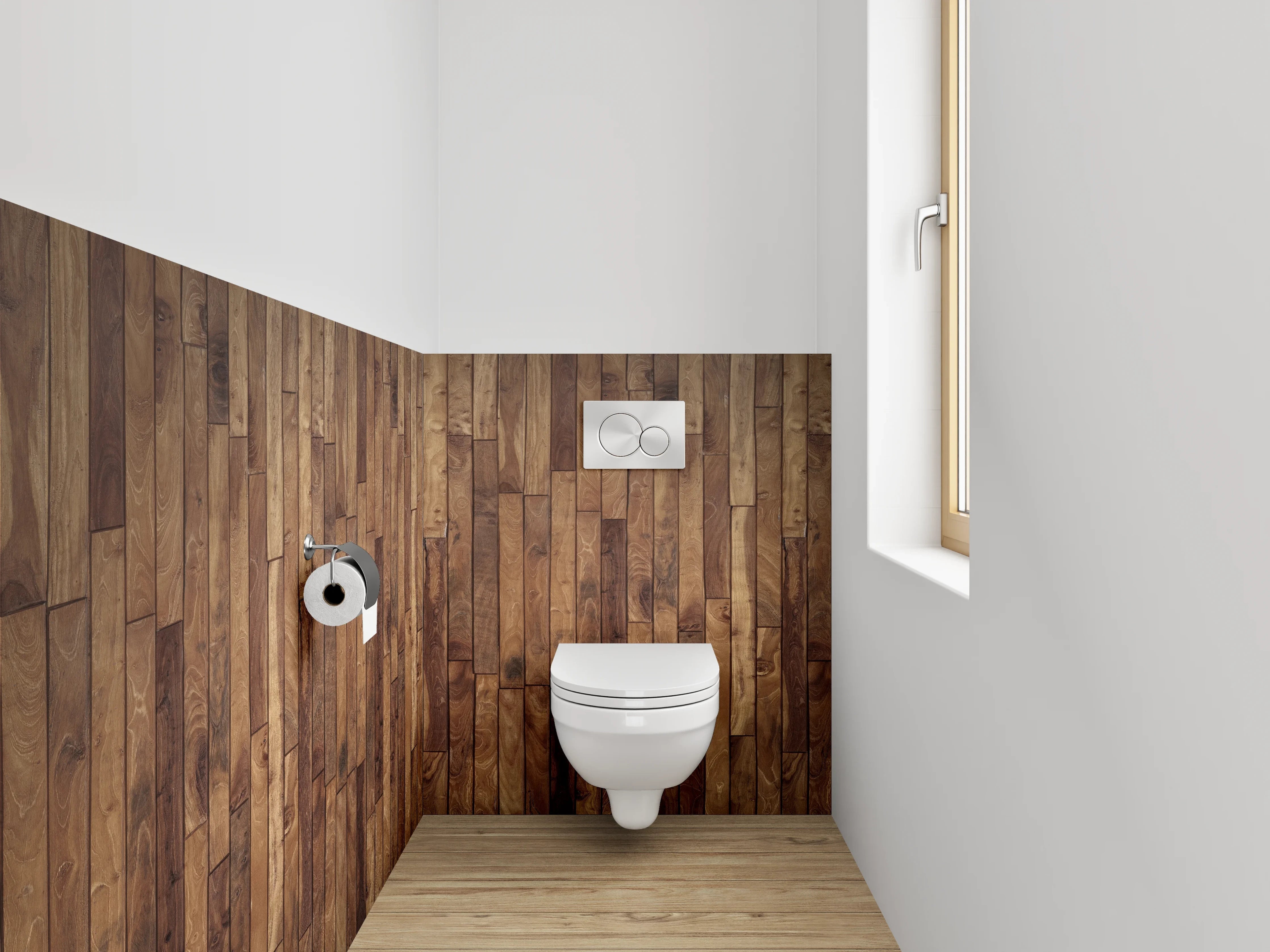 WC-Rückwand - Hochwertige Holz-Optik