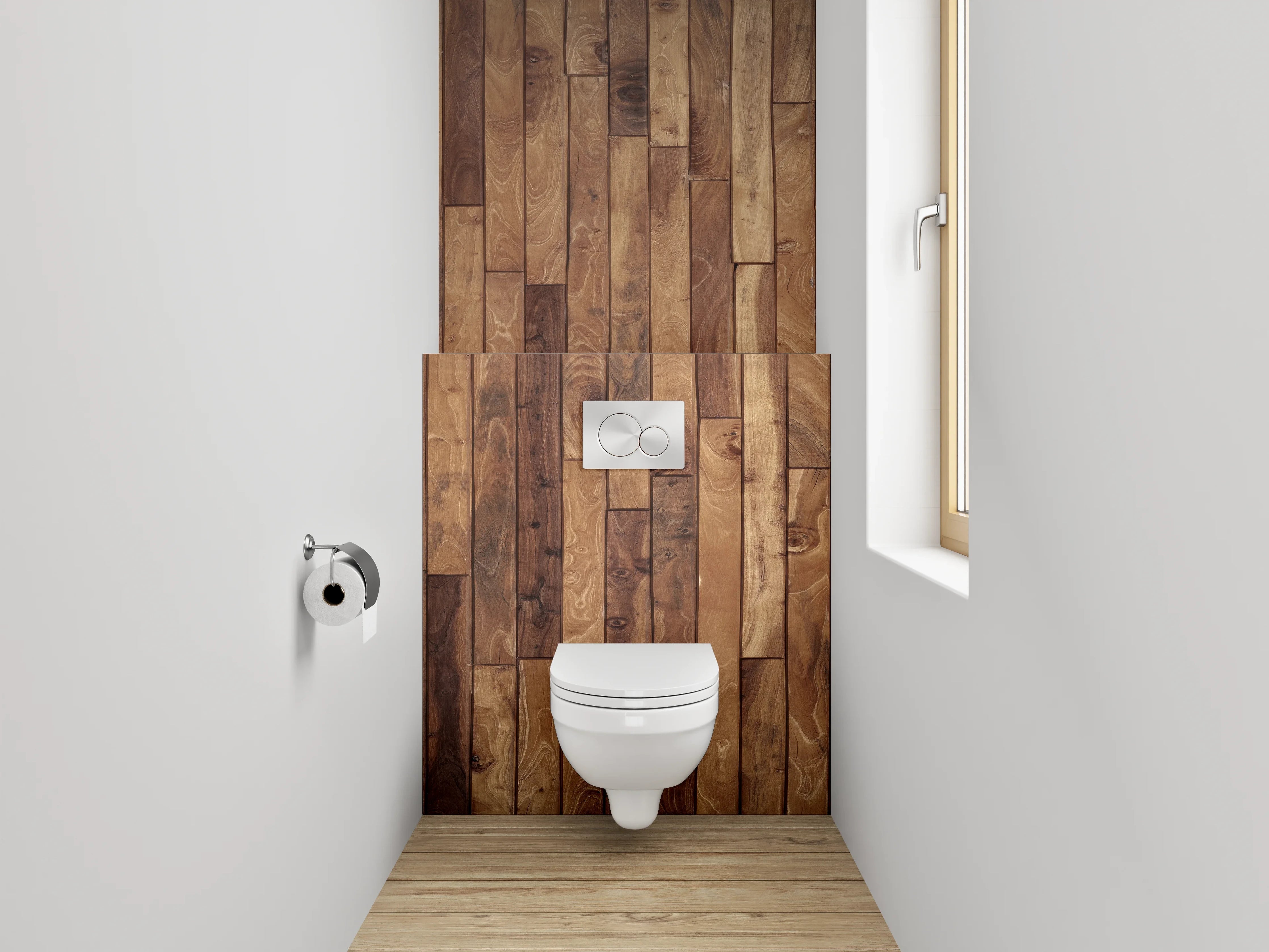WC-Rückwand - Hochwertige Holz-Optik