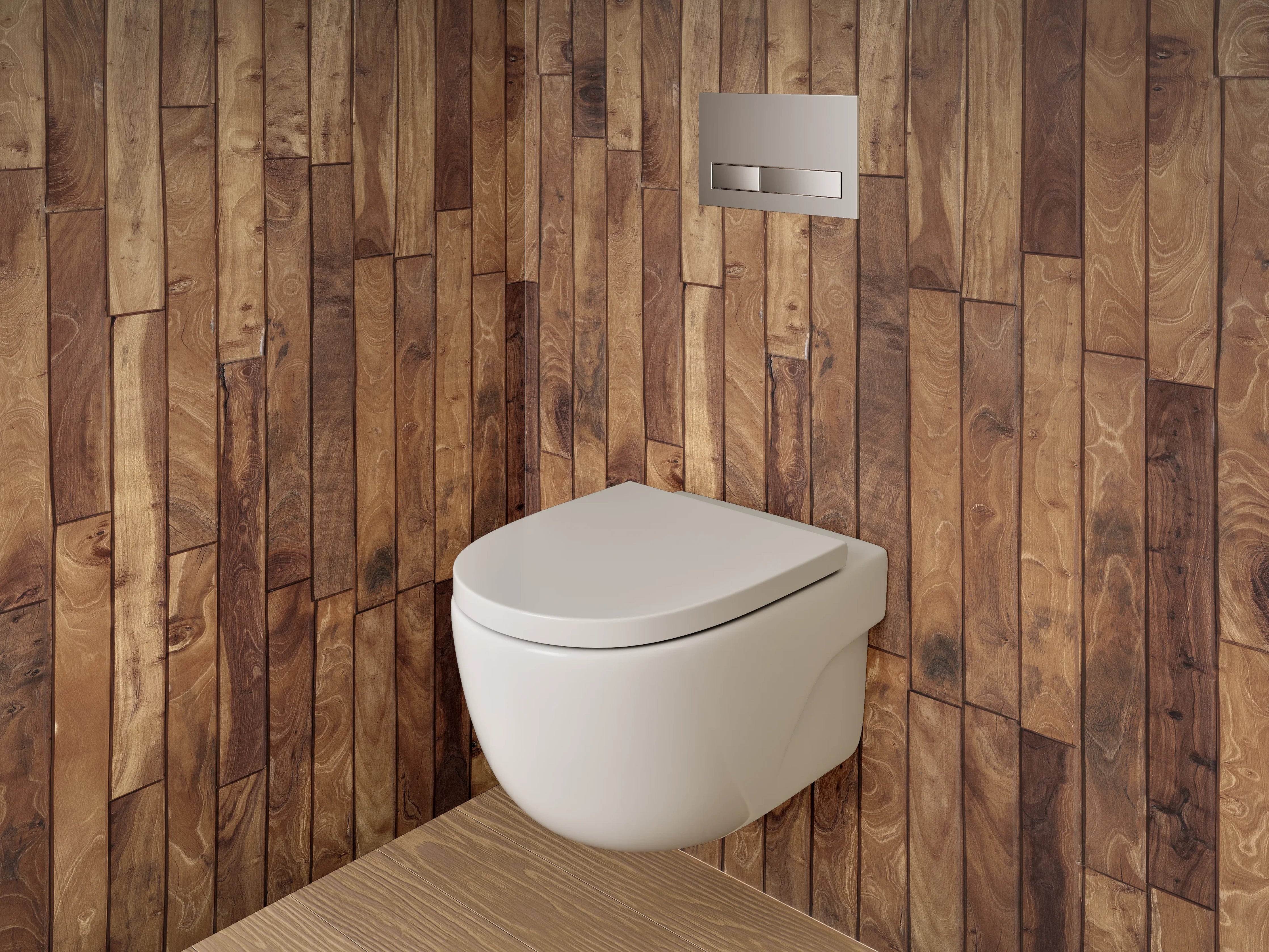WC-Rückwand - Hochwertige Holz-Optik