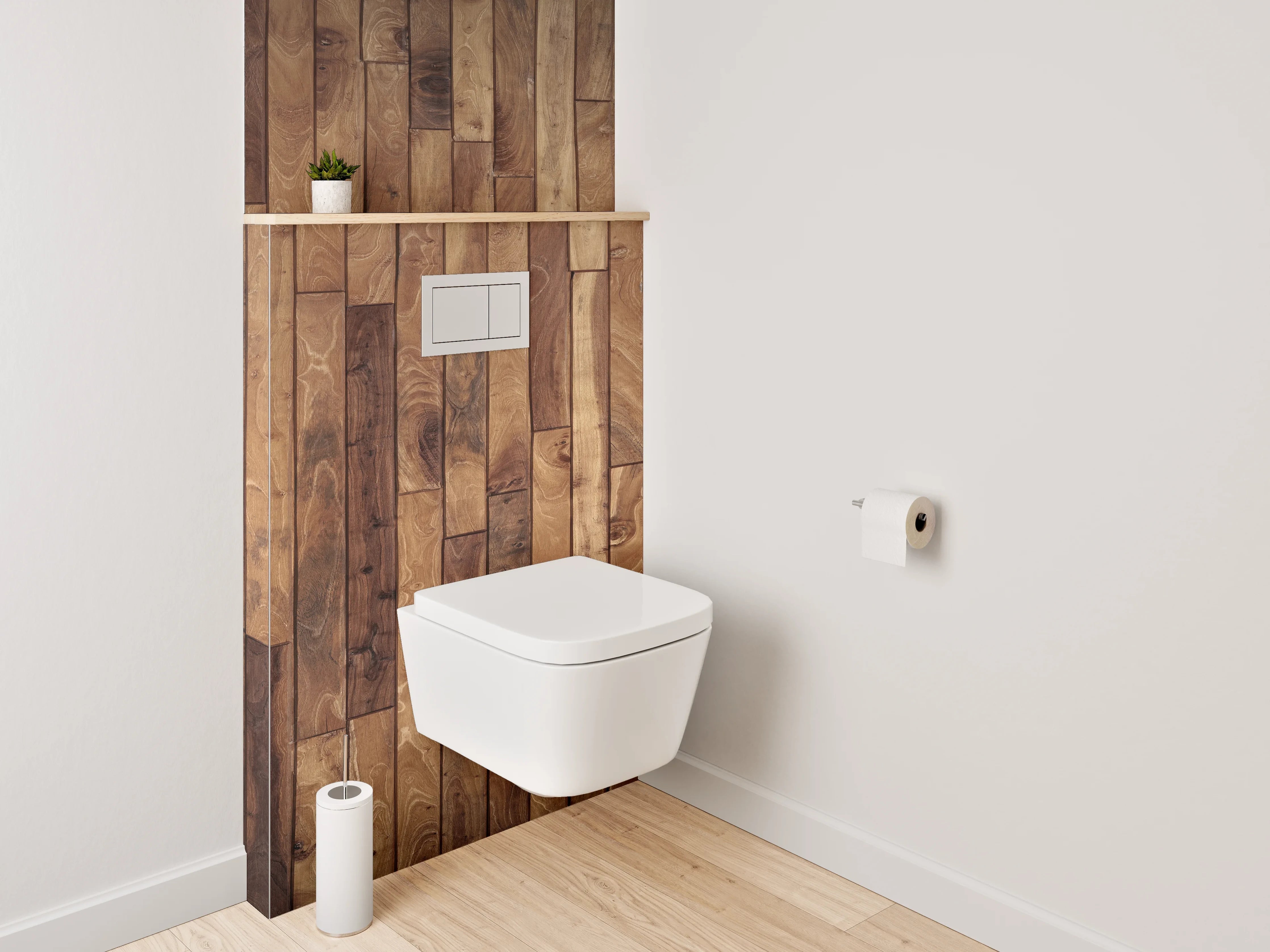 WC-Rückwand - Hochwertige Holz-Optik