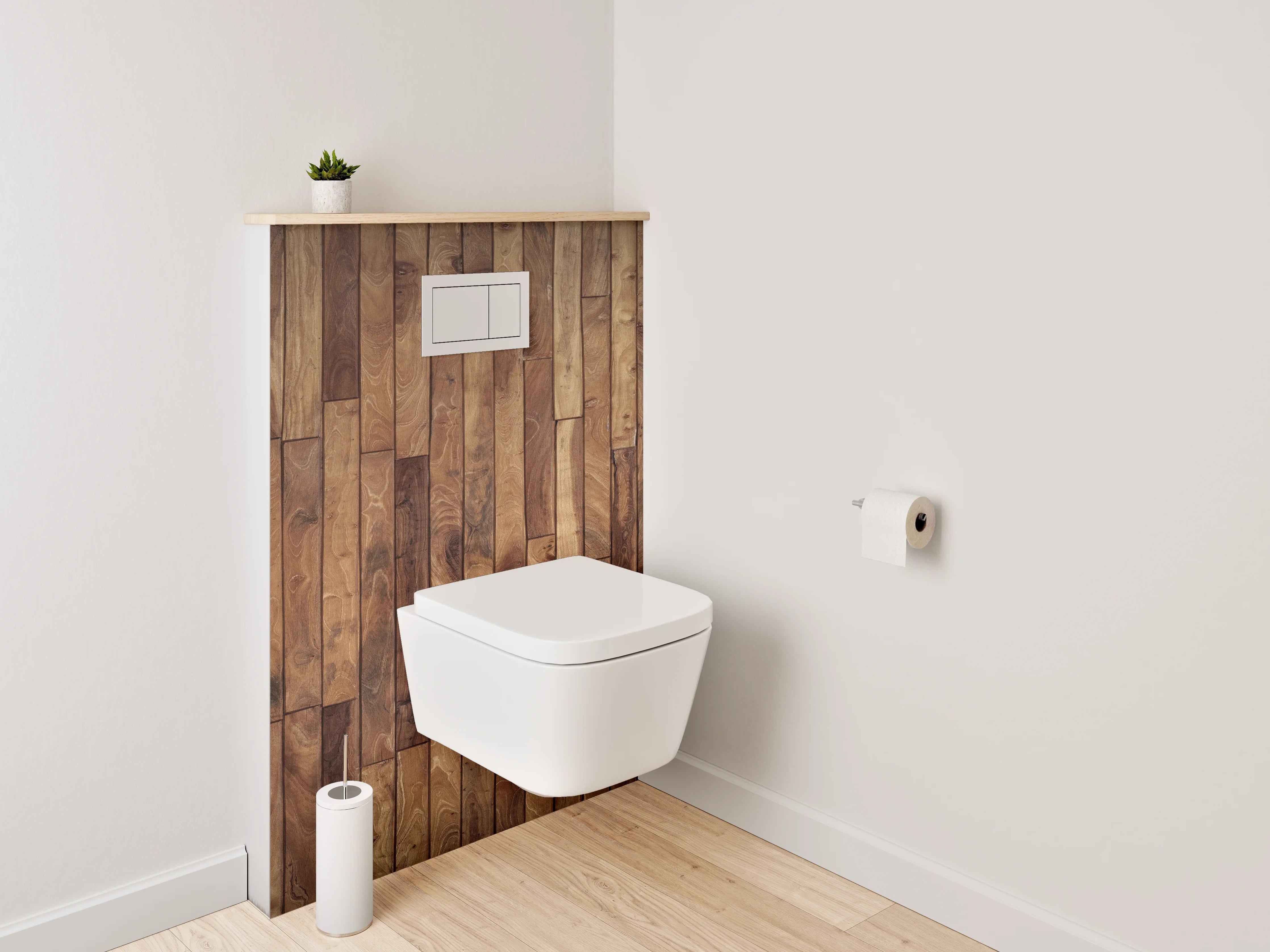 WC-Rückwand - Hochwertige Holz-Optik