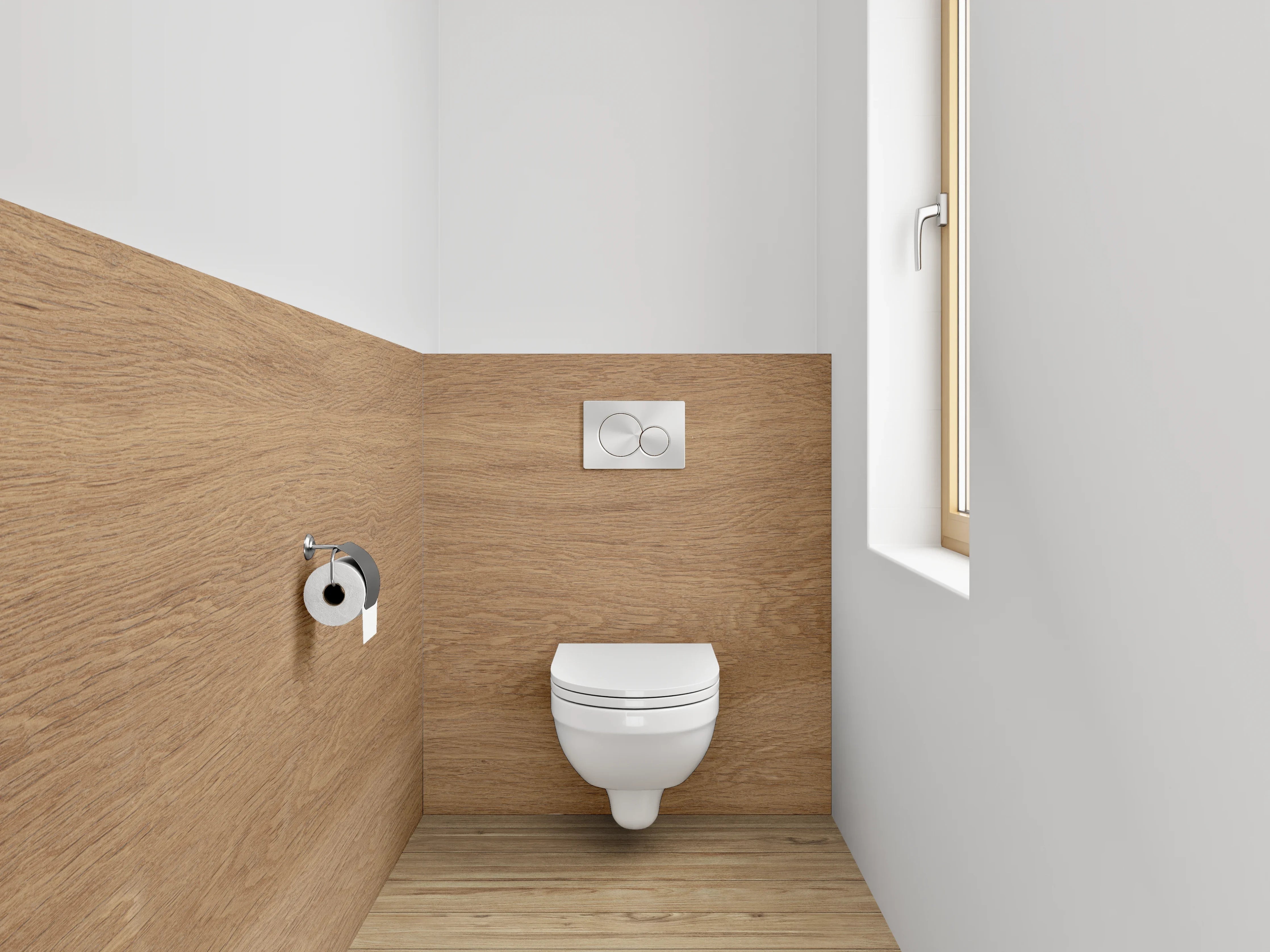 WC-Rückwand - Hochwertiges Holz-Textur Design