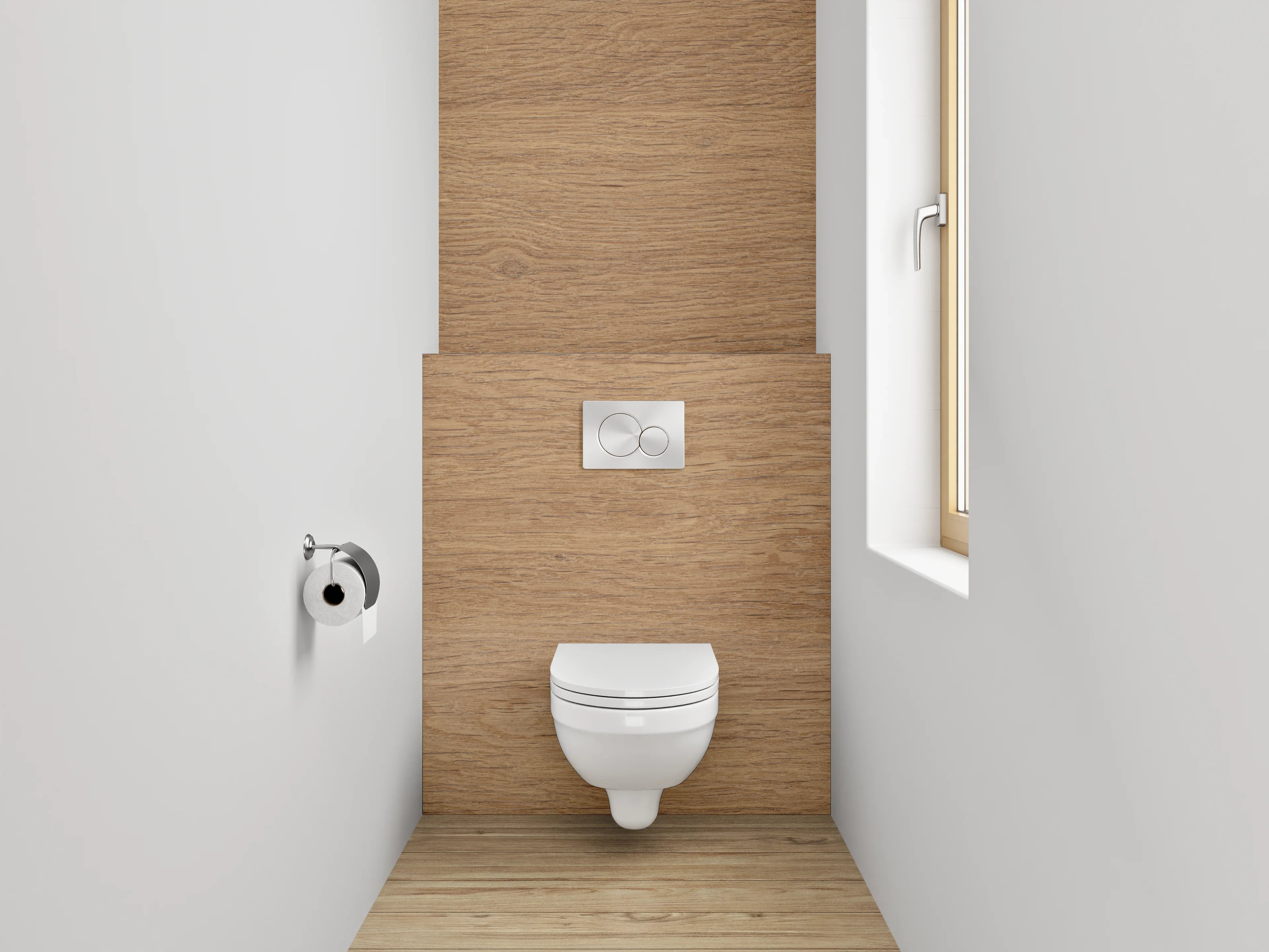 WC-Rückwand - Hochwertiges Holz-Textur Design