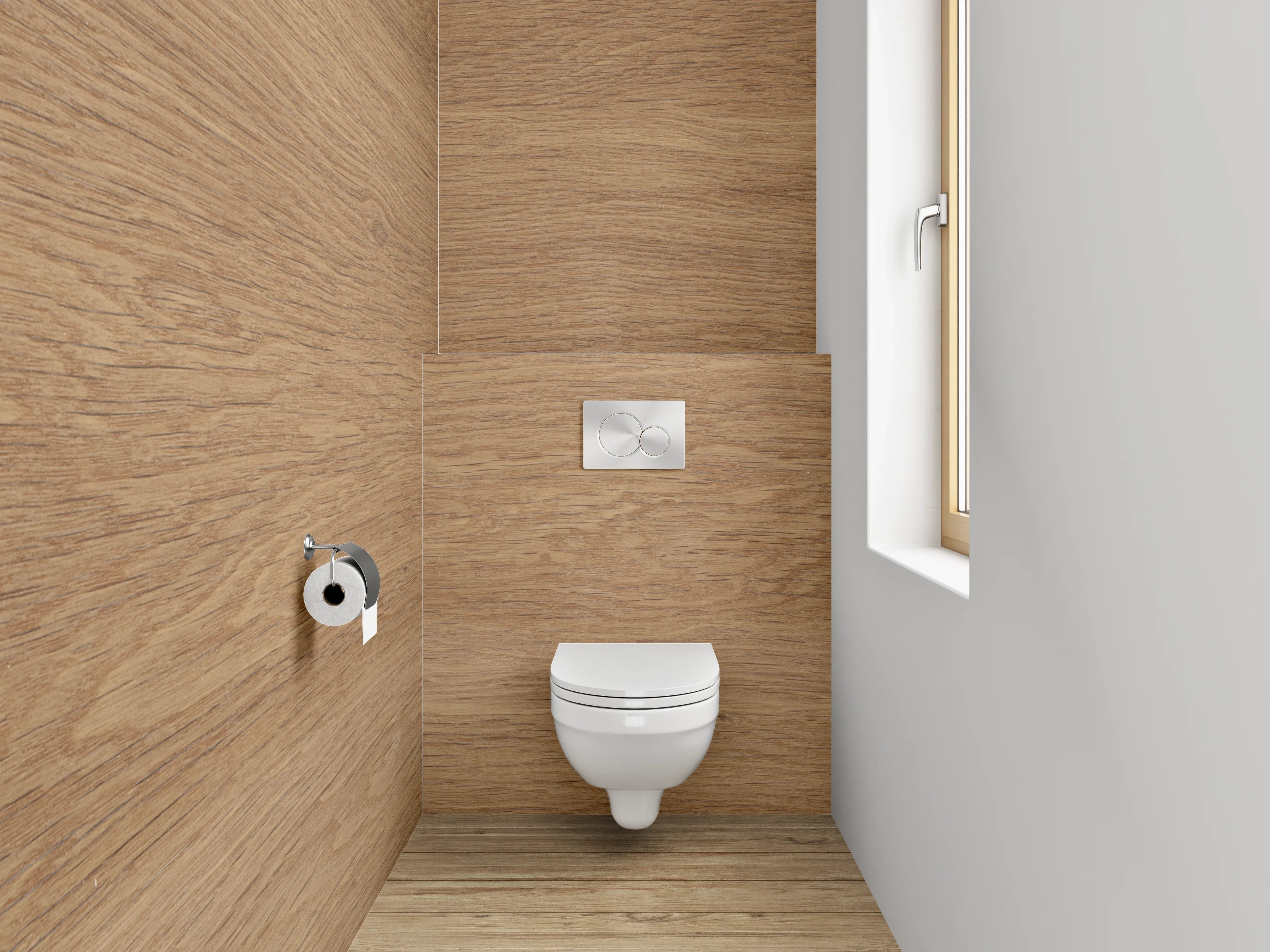 WC-Rückwand - Hochwertiges Holz-Textur Design