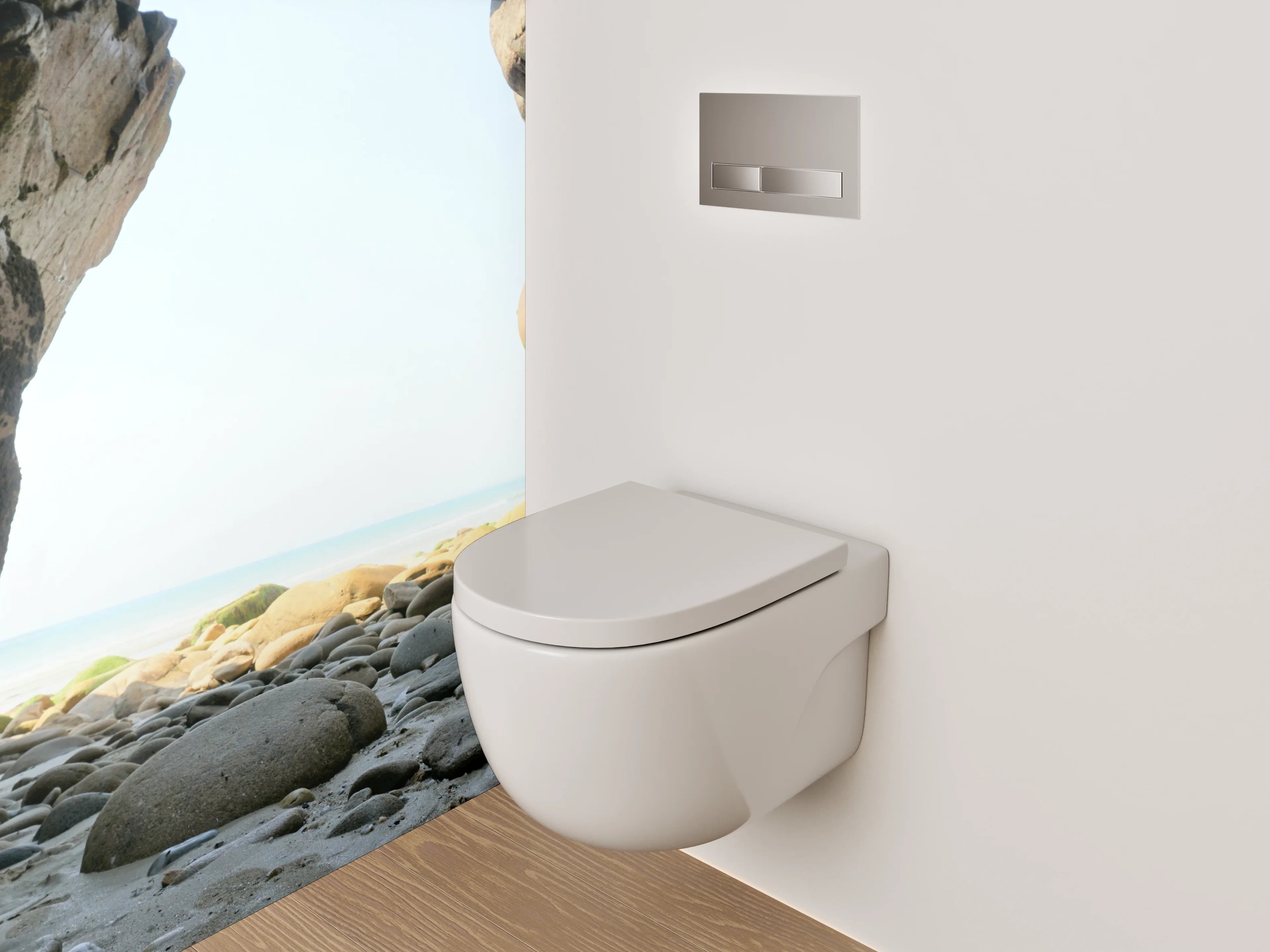 WC-Rückwand - Höhle mit Blick auf den Strand