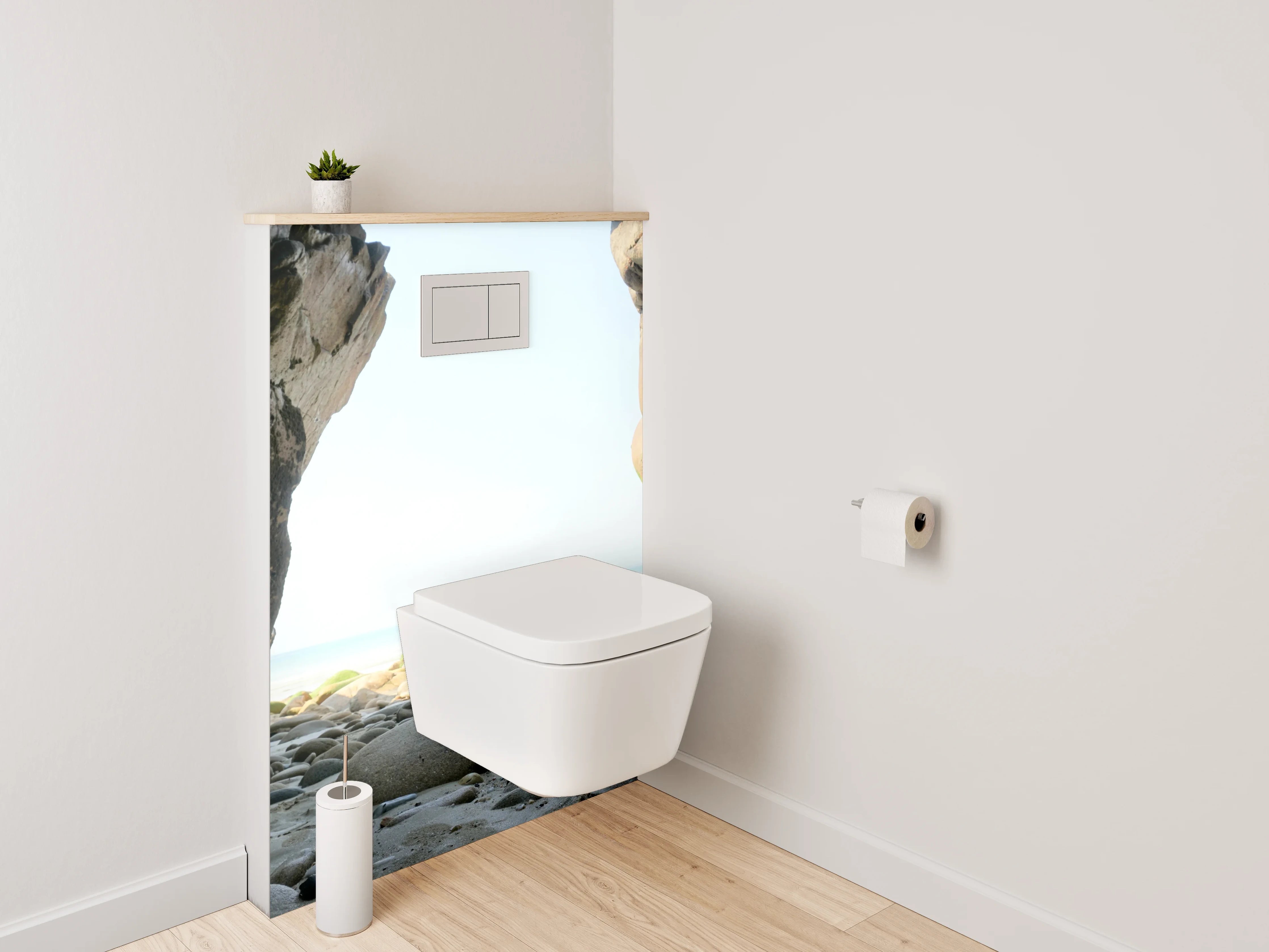 WC-Rückwand - Höhle mit Blick auf den Strand