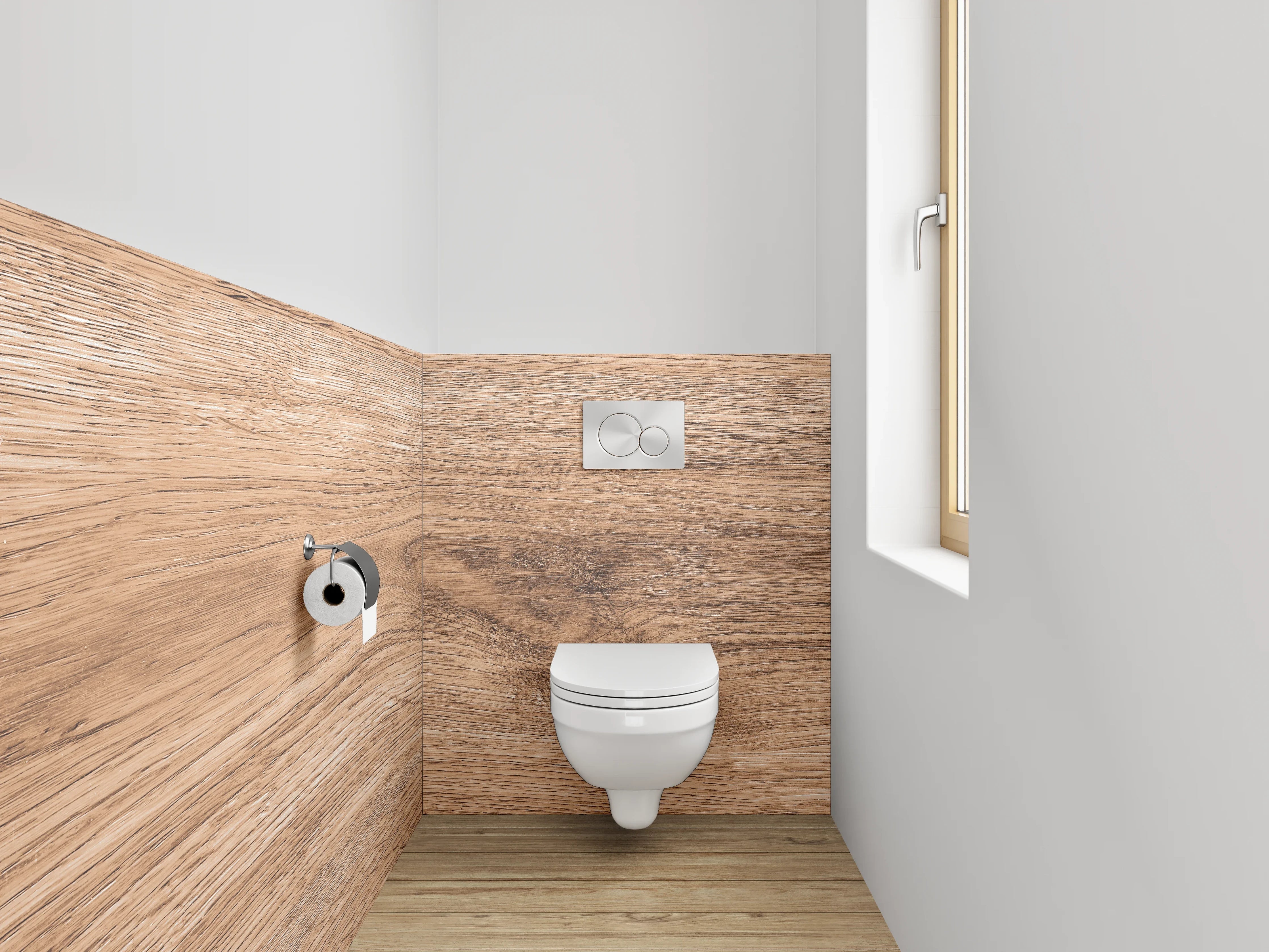 WC-Rückwand - Hölzerne Oberfläche mit natürlicher Maserung